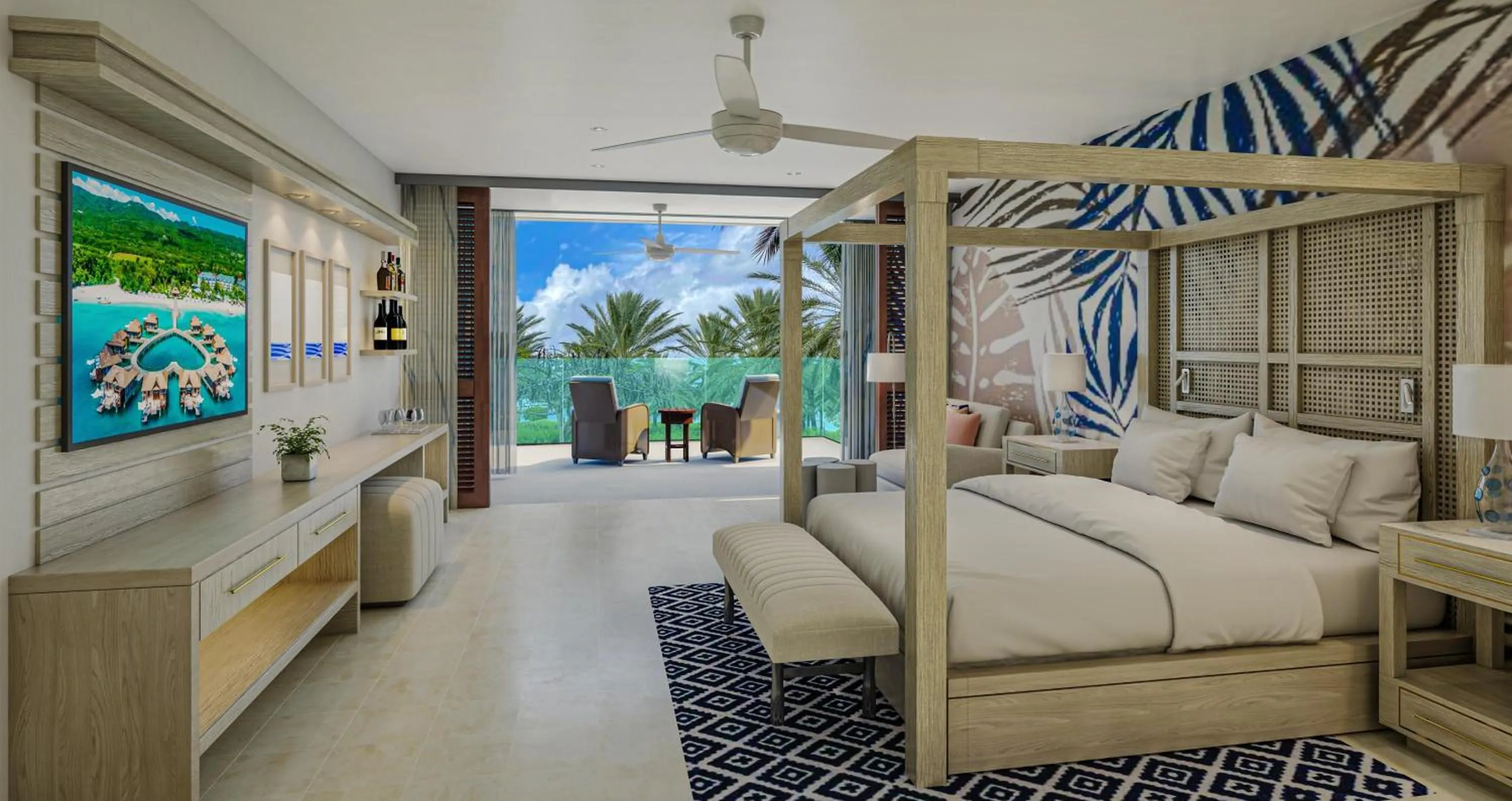 Photo of the whole room, Bed in Sandals Royal Curacao All Inclusive Couples Only