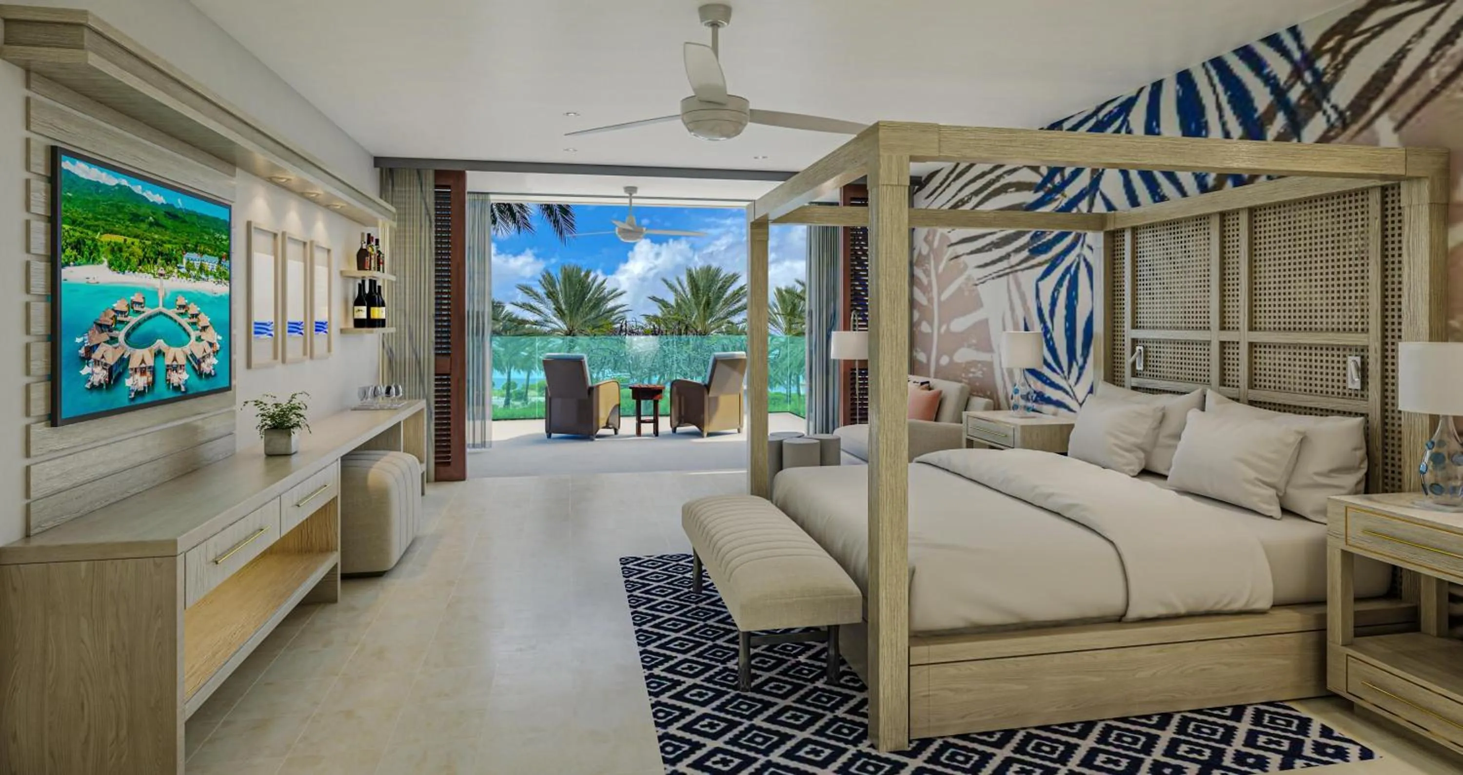 Photo of the whole room, Bed in Sandals Royal Curacao All Inclusive Couples Only