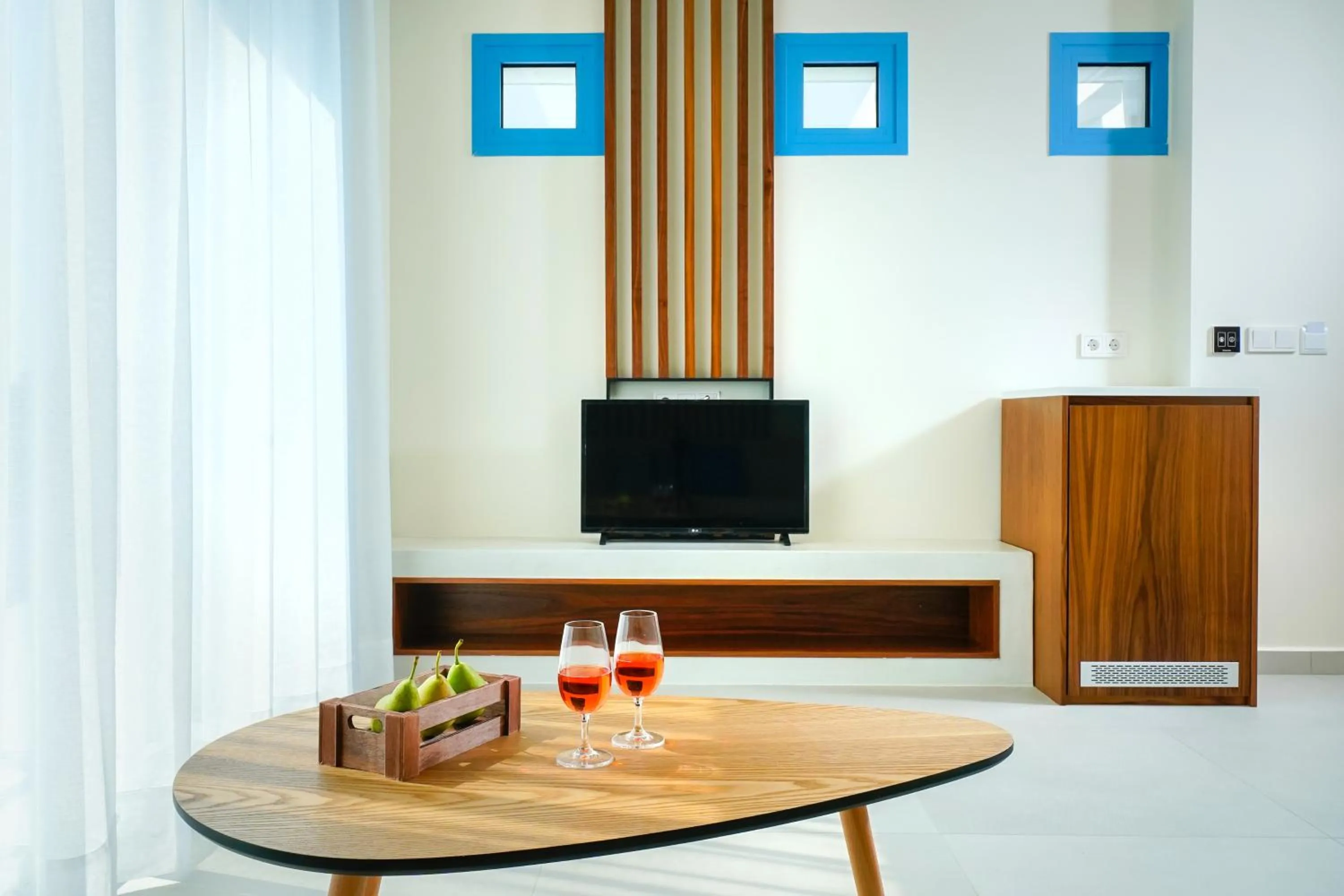 Communal lounge/ TV room in Narciso Thassos Luxury Suites