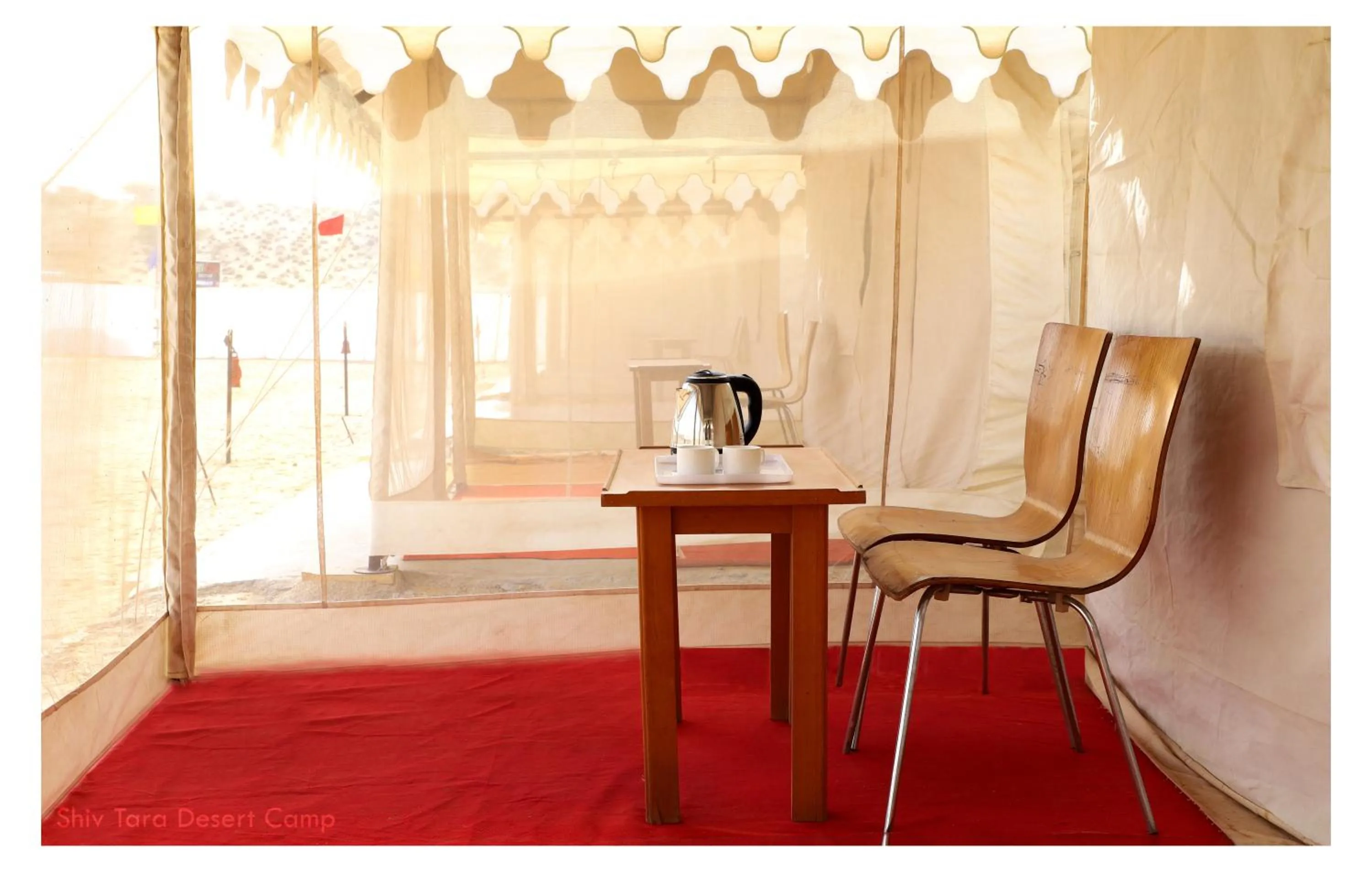 Seating area in Shiv Tara Desert Camp