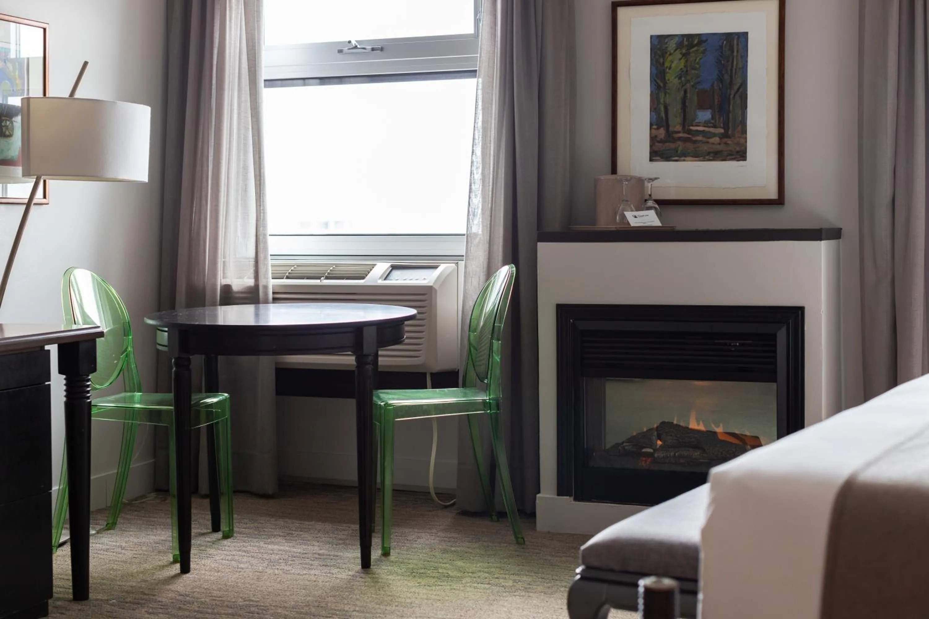 fireplace in Hotel Champlain