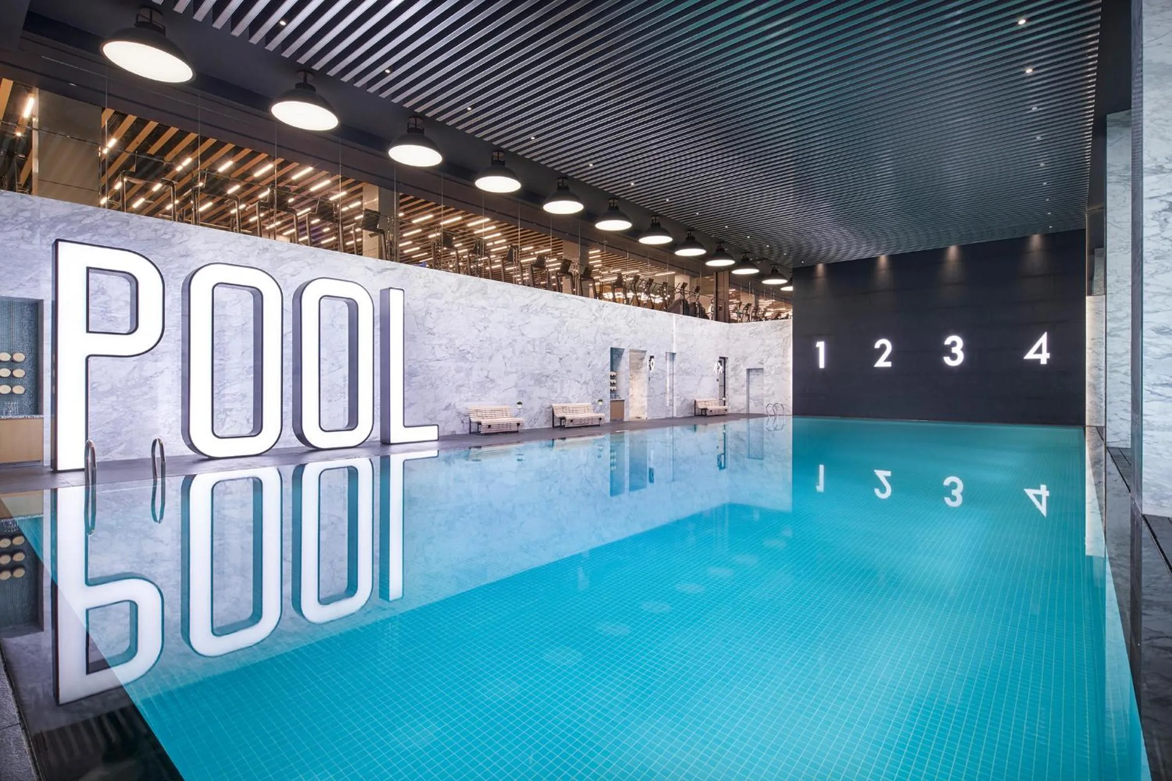 Swimming pool in Shangri-La Qiantan, Shanghai - Steps away from the Oriental Sports Center, and easy reach the vibrant art scene of West Bund