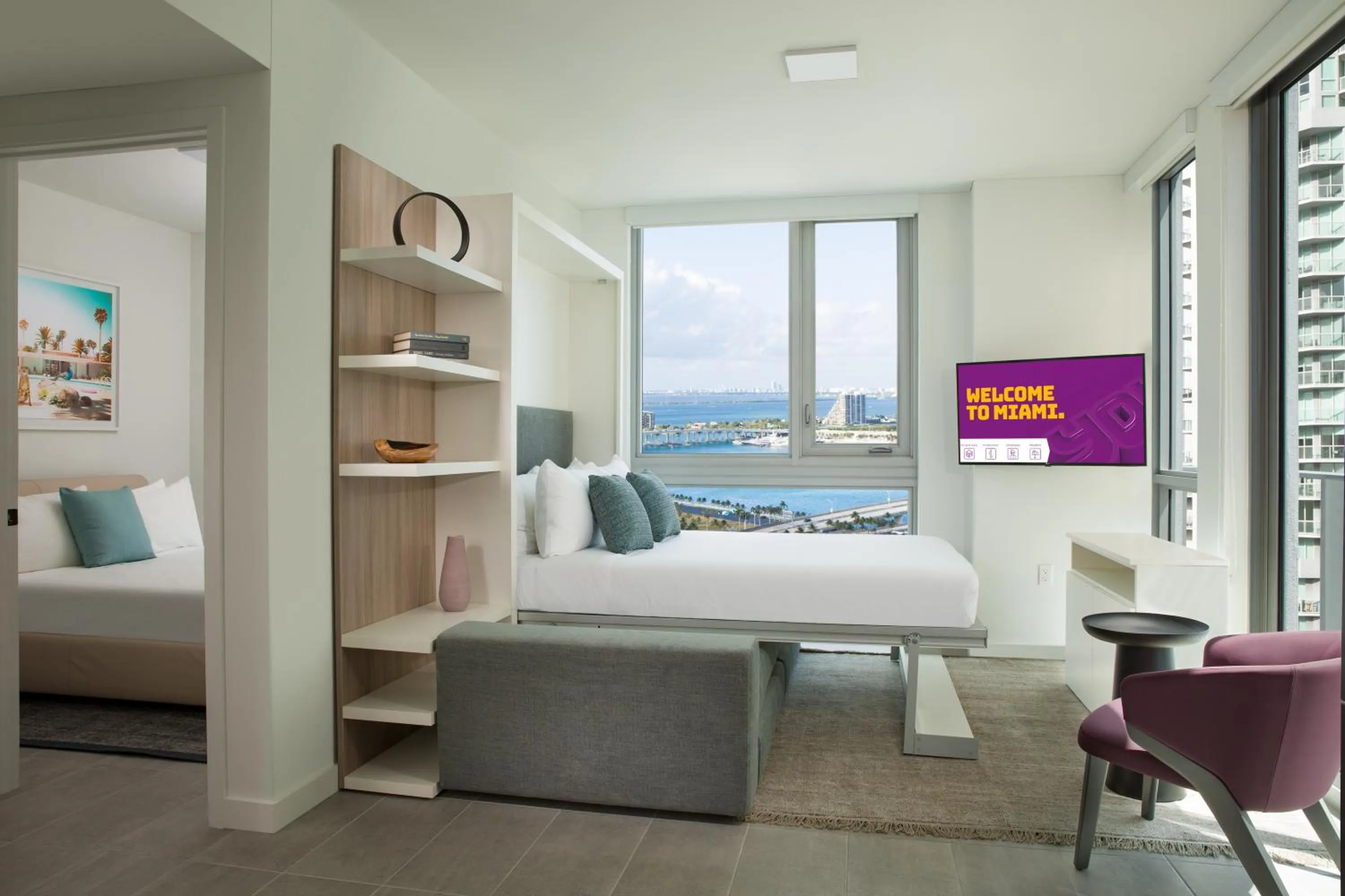 Living room in YOTEL Miami