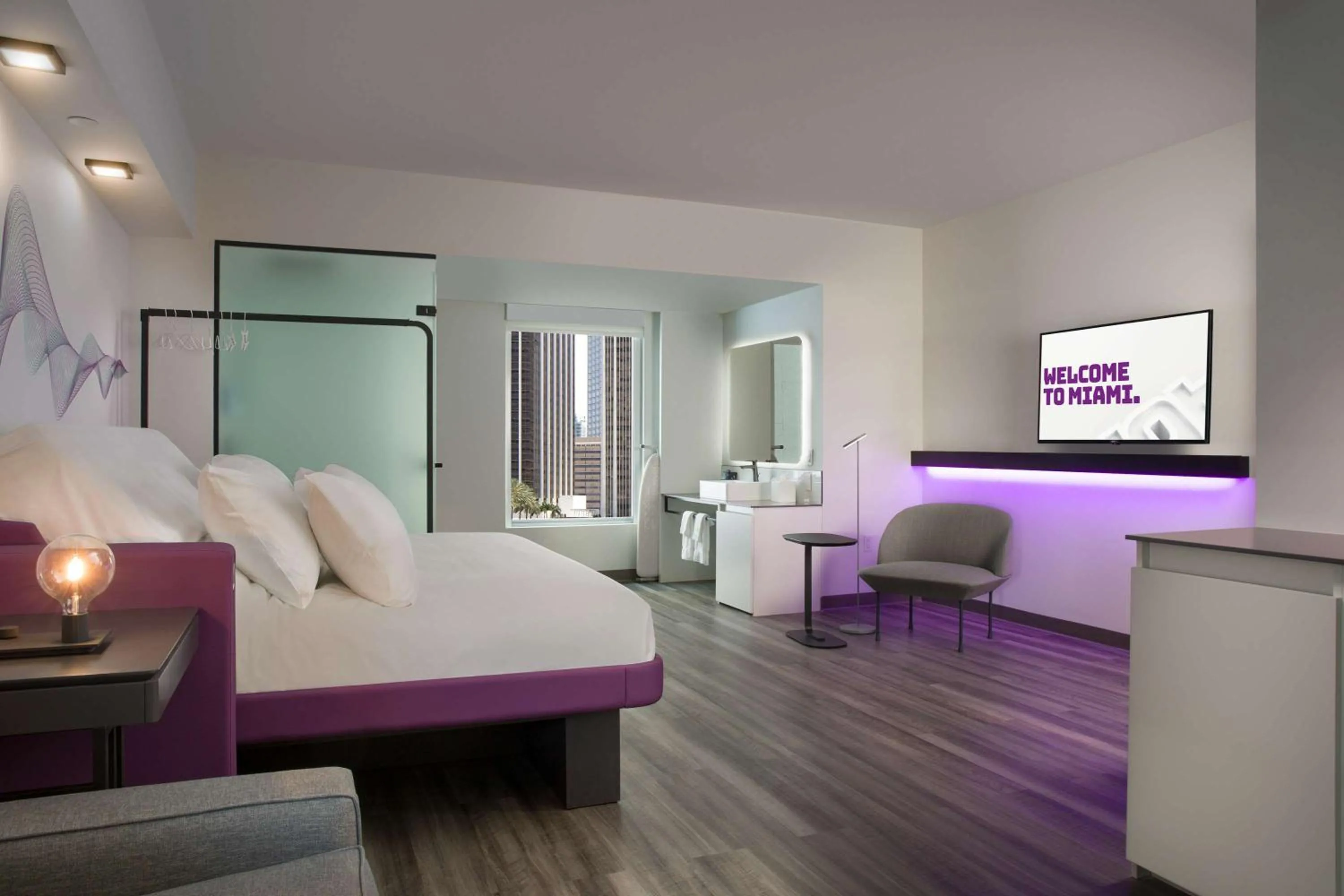 Photo of the whole room, Bed in YOTEL Miami