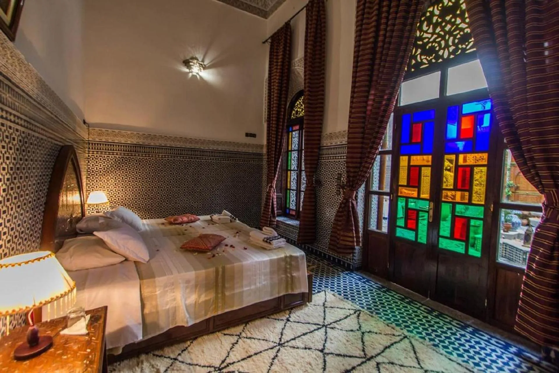 Bed in Riad Pacha Palace