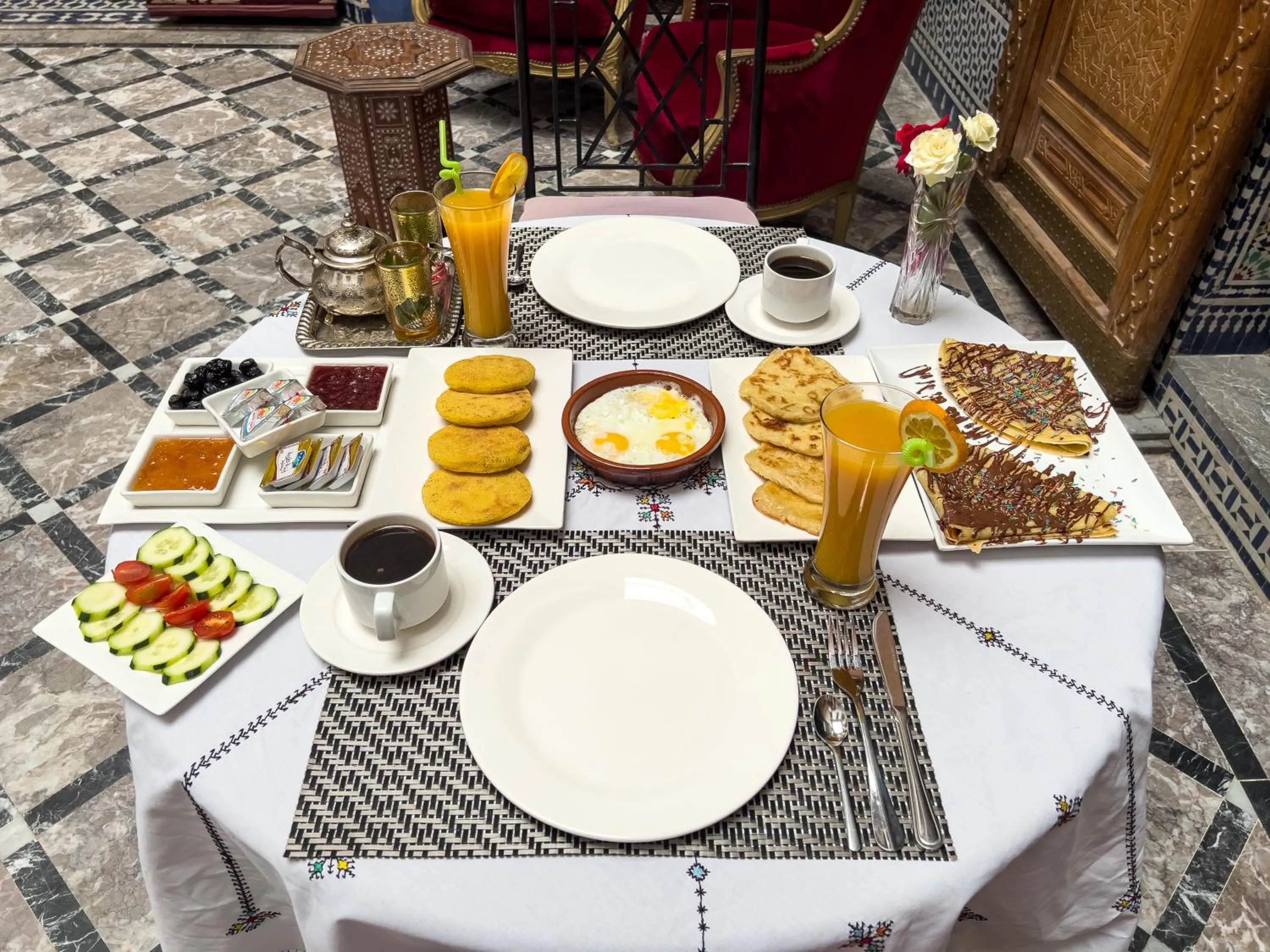 Food and drinks in Riad Pacha Palace