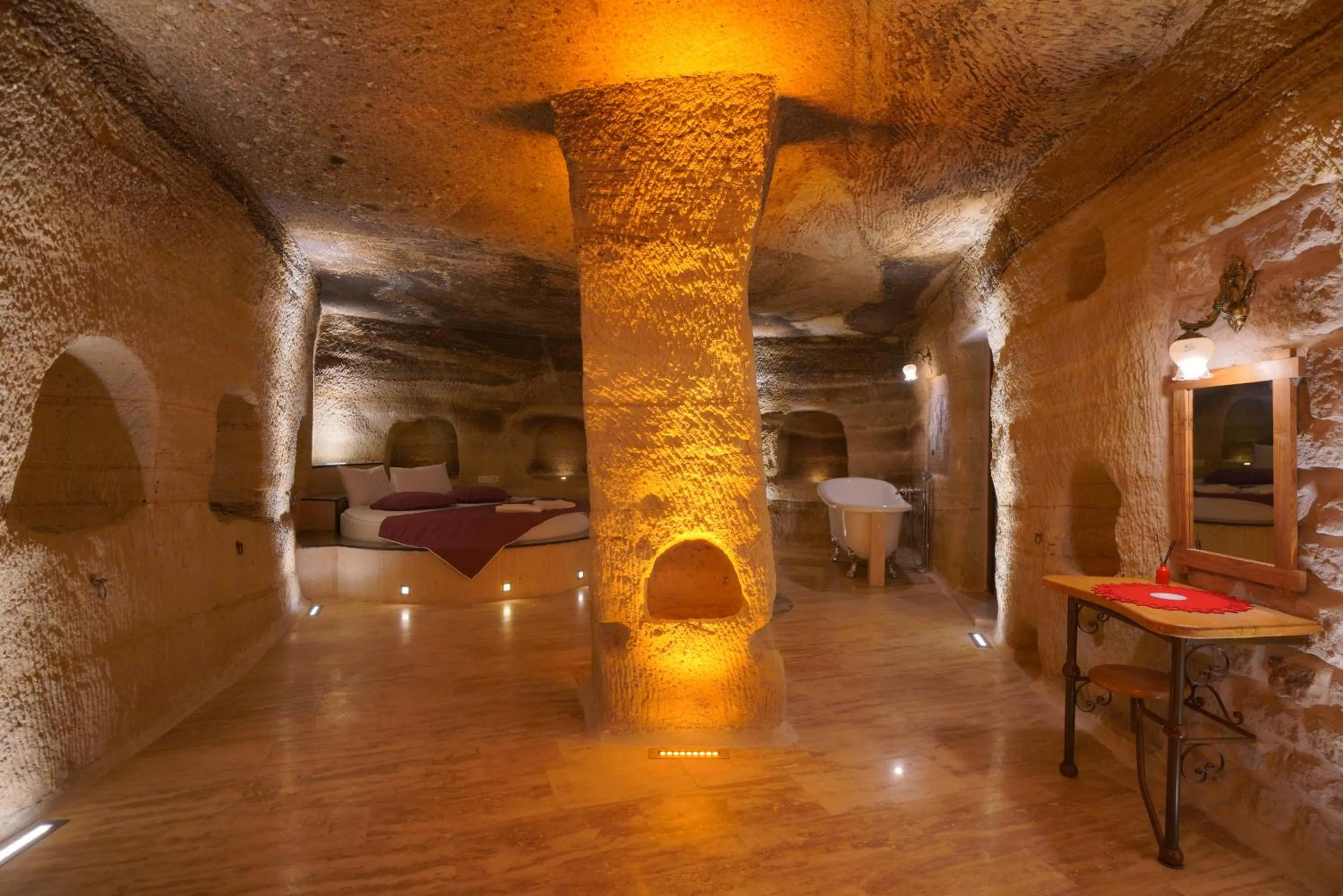 Bed in Göreme Cave Lodge