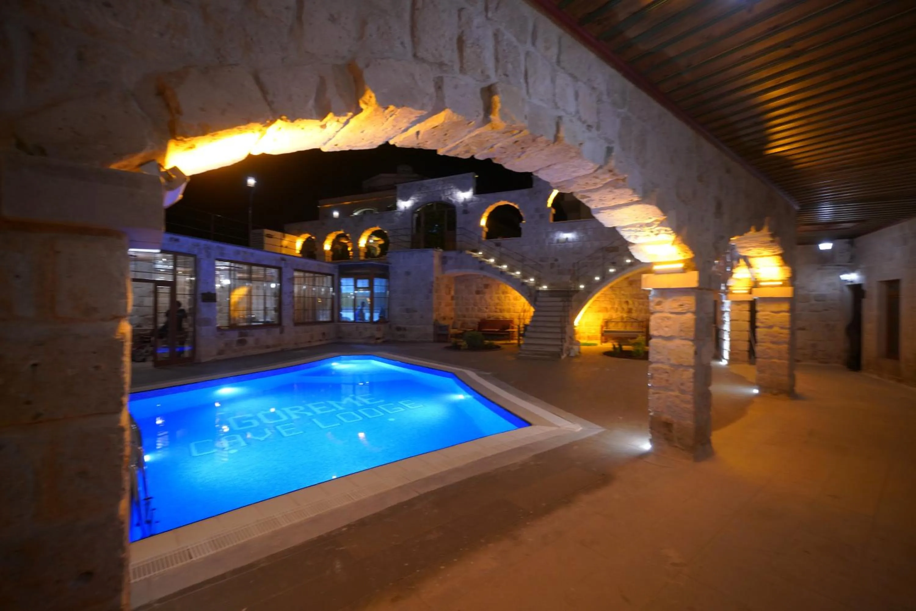 Pool view in Göreme Cave Lodge