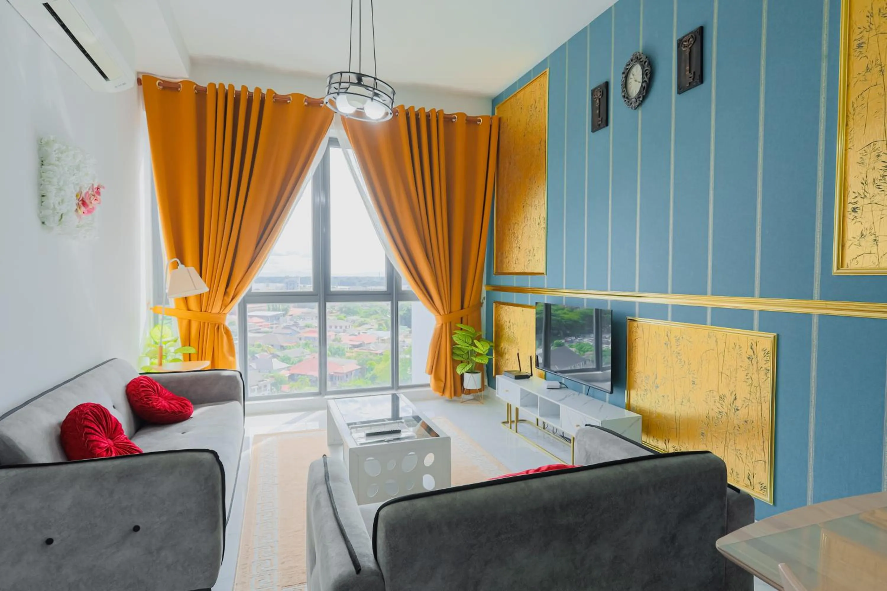 Living room, Bed in AAIRA Troika Residence,Kota Bharu