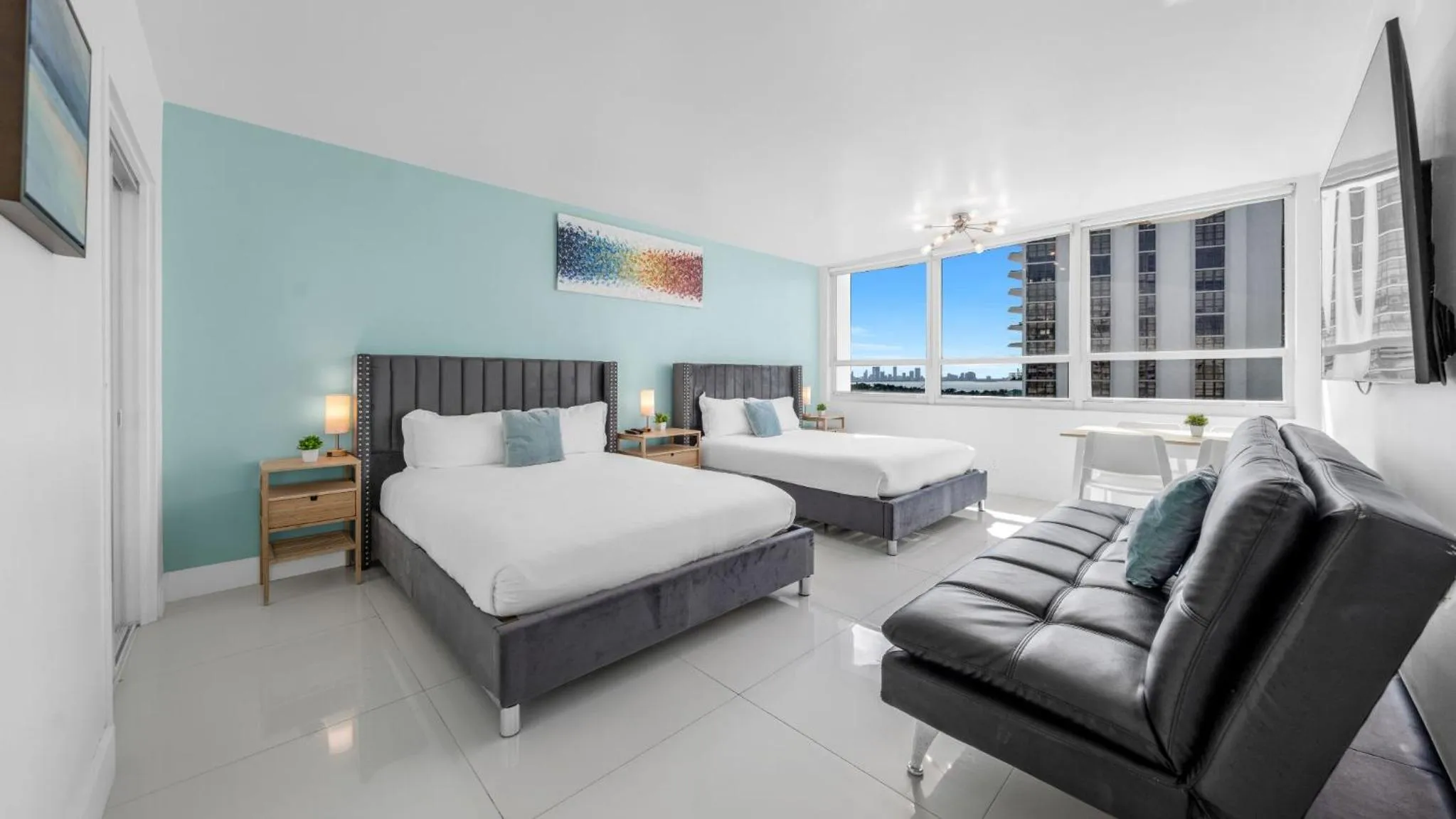 Bed in SeaStays Apartments