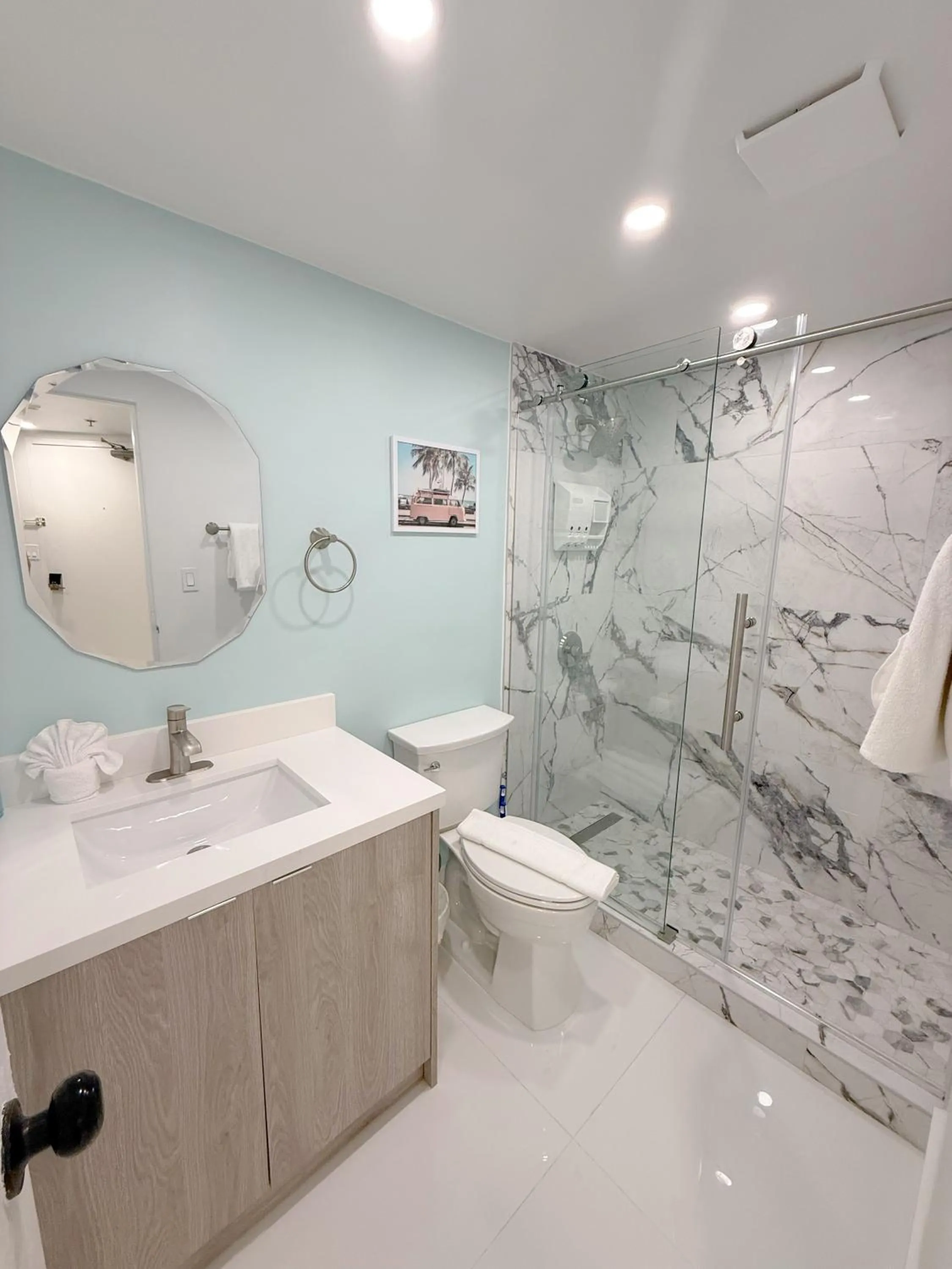 Shower in SeaStays Apartments