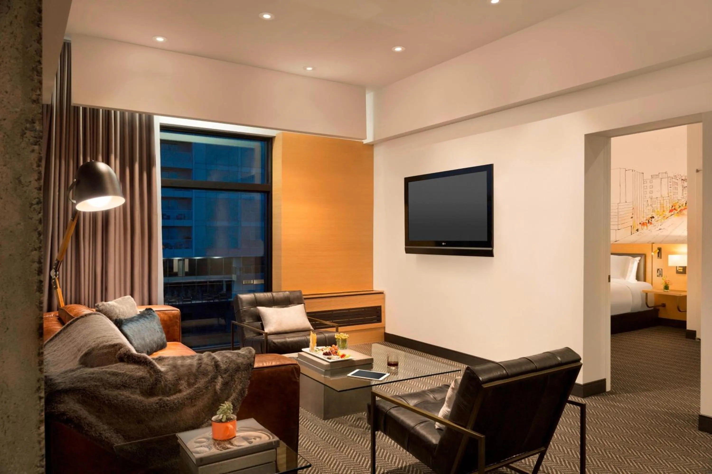 Living room in Hotel PUR, Quebec, a Tribute Portfolio Hotel