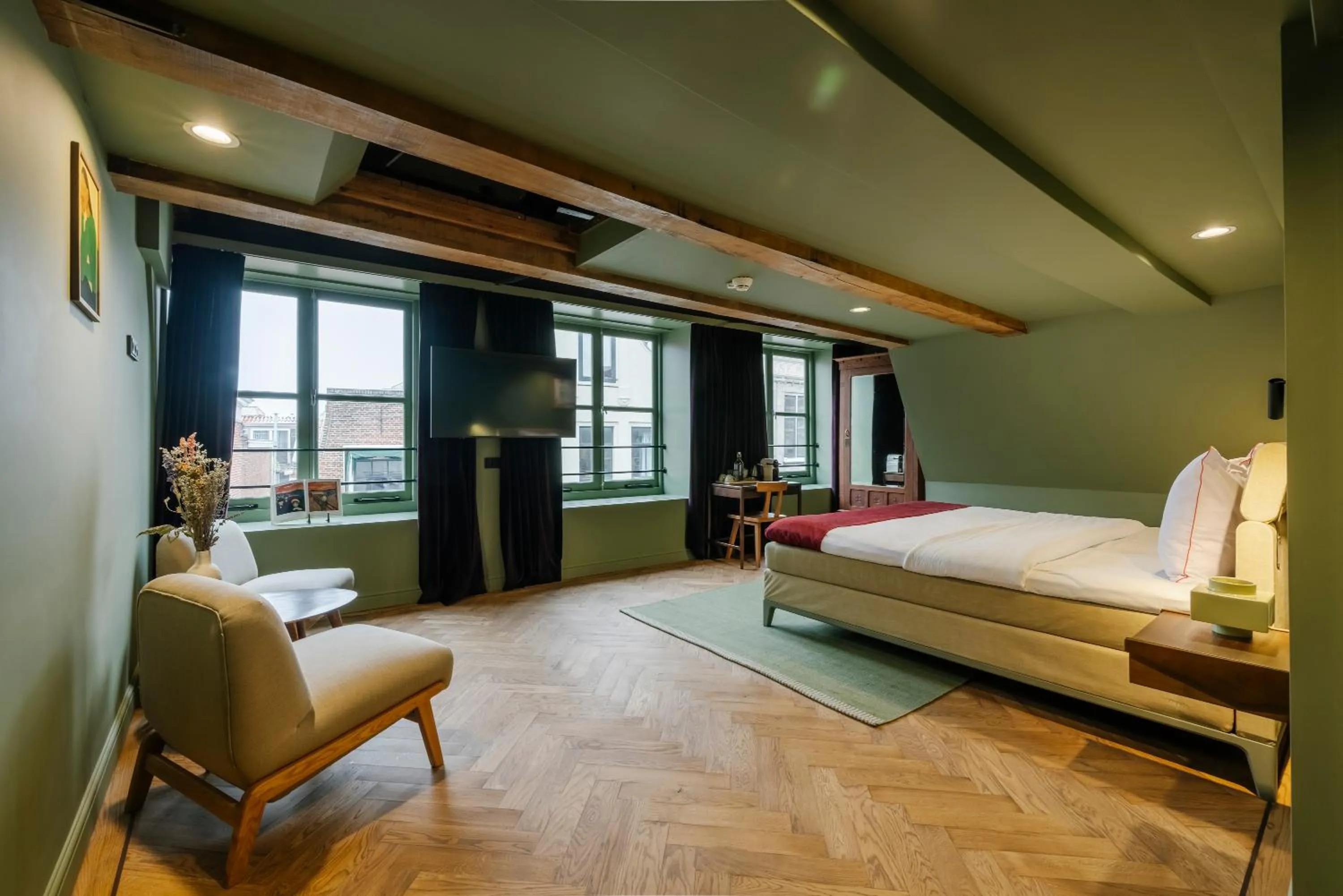 Bed in MAF Haarlem Boutique Hotel