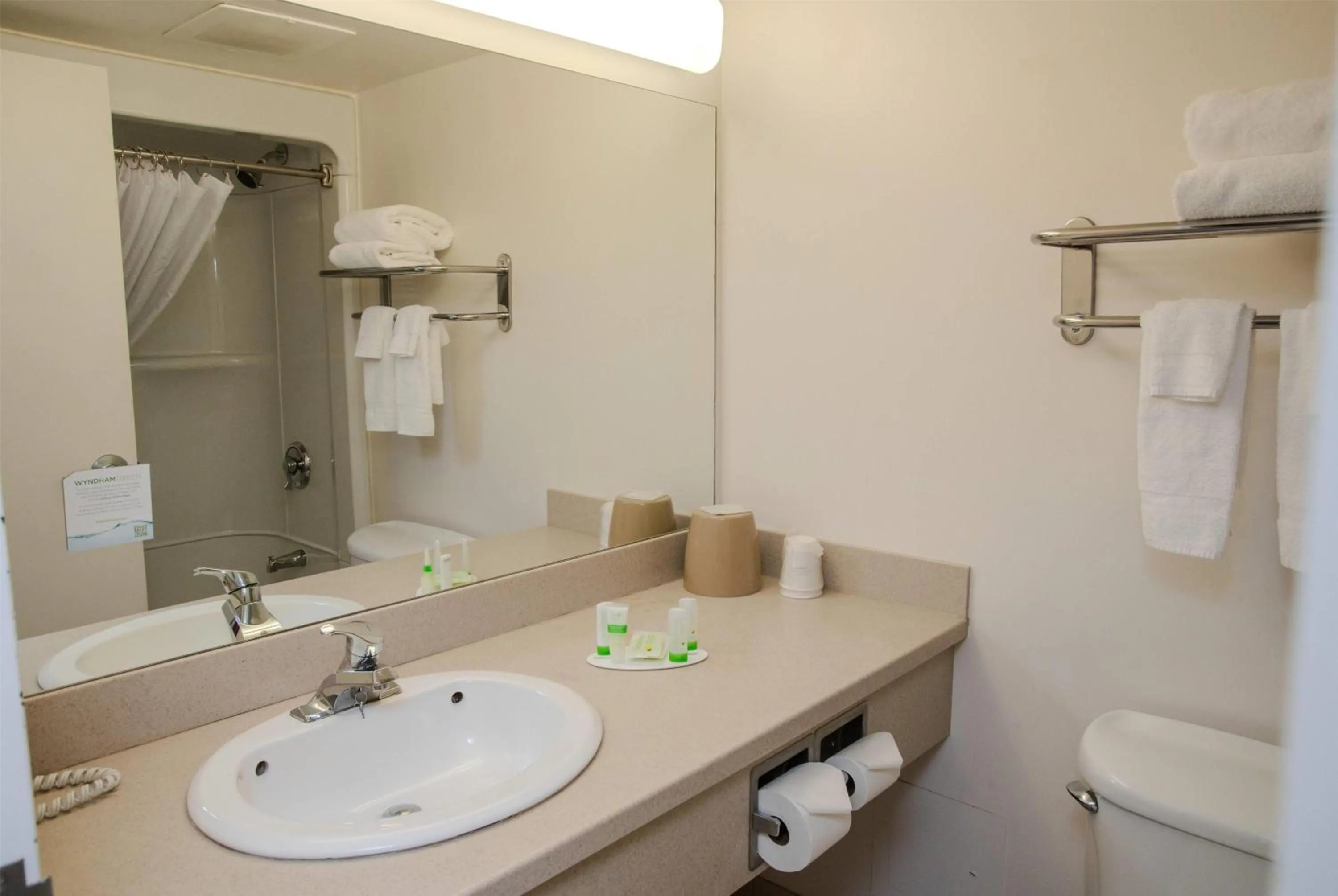 Bathroom in Super 8 by Wyndham Mississauga