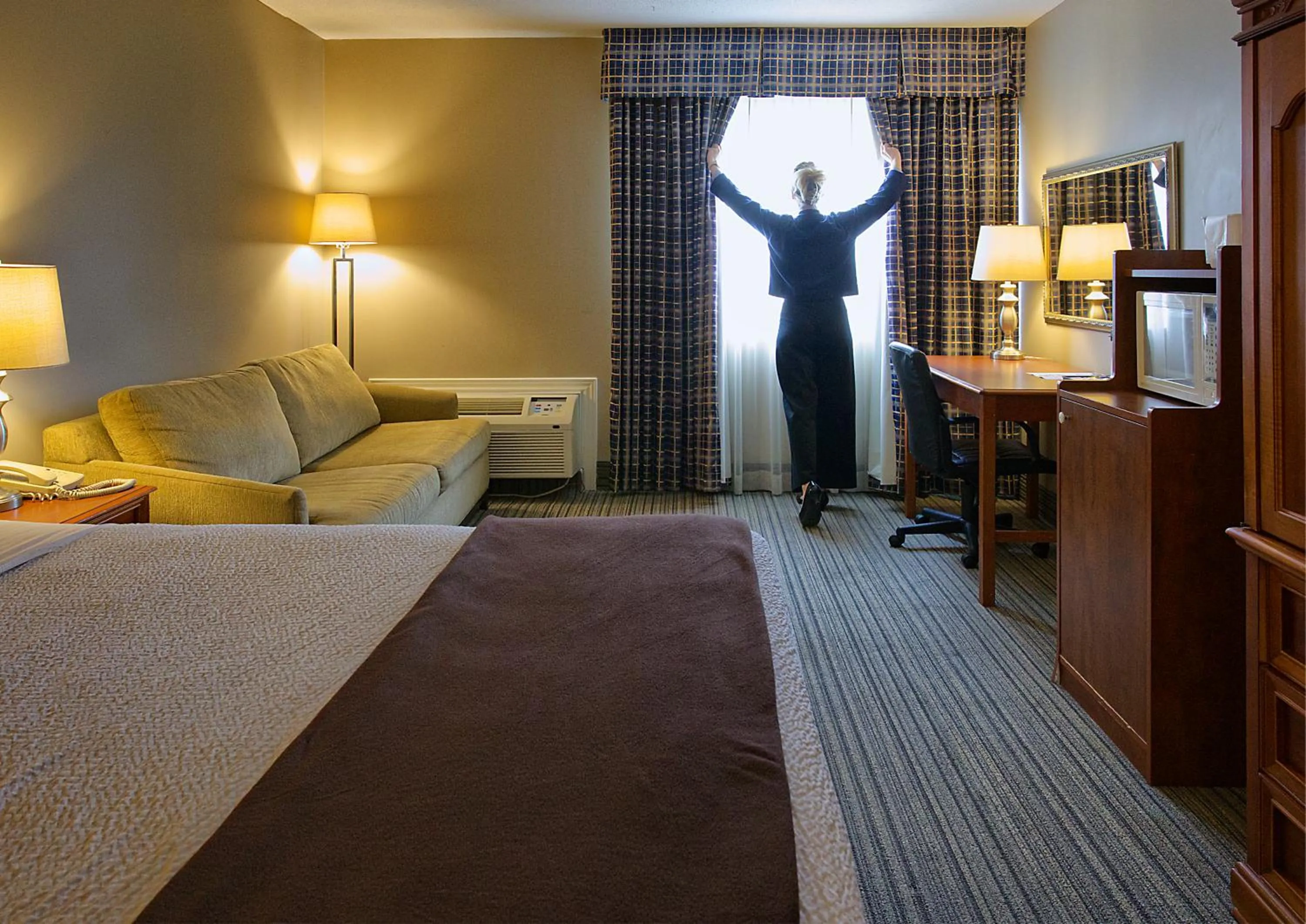 Bedroom, Bed in Ramada by Wyndham London