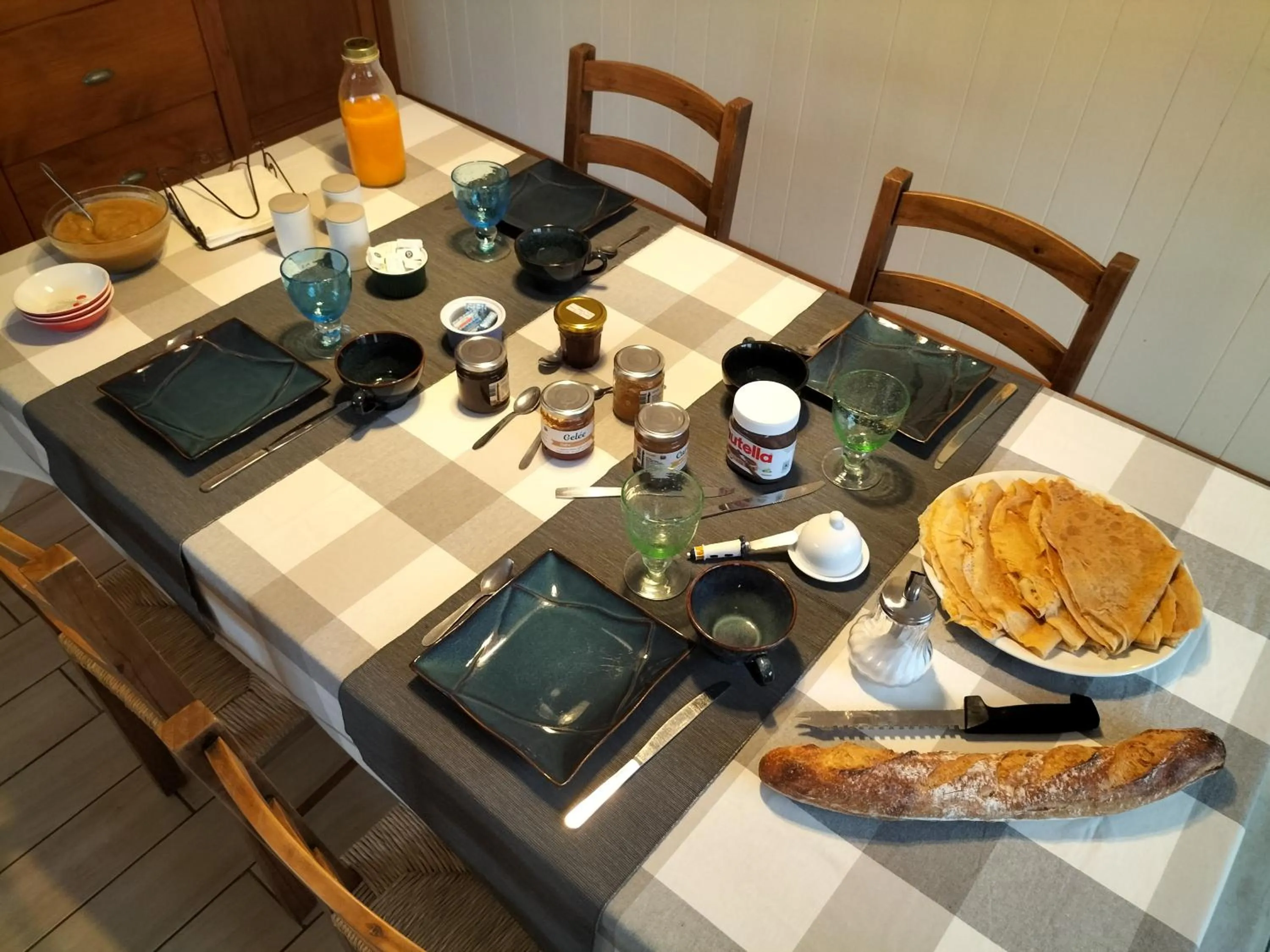 Continental breakfast in Le relais de Roscarven
