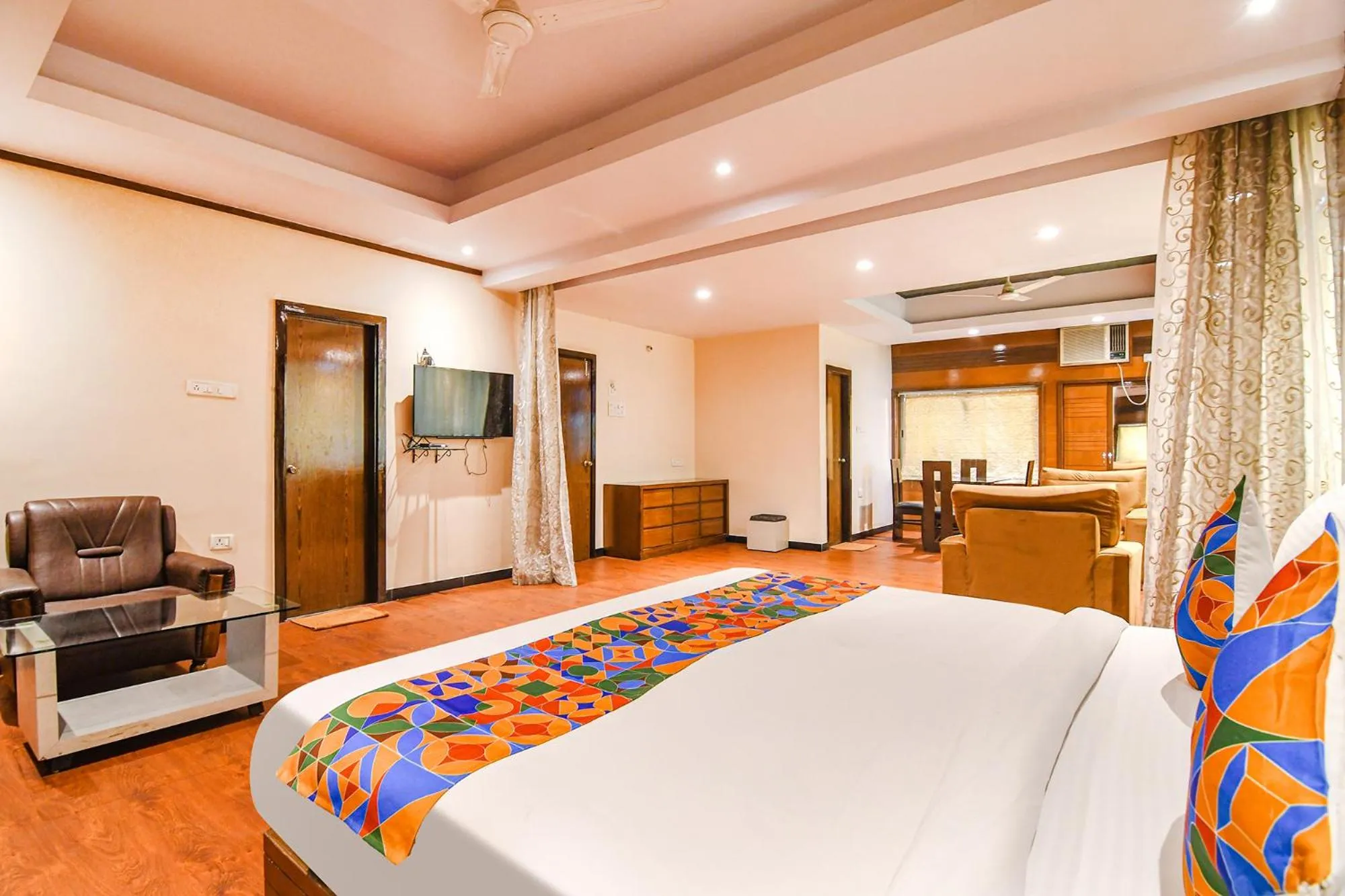 Bed in FabHotel Shivani International