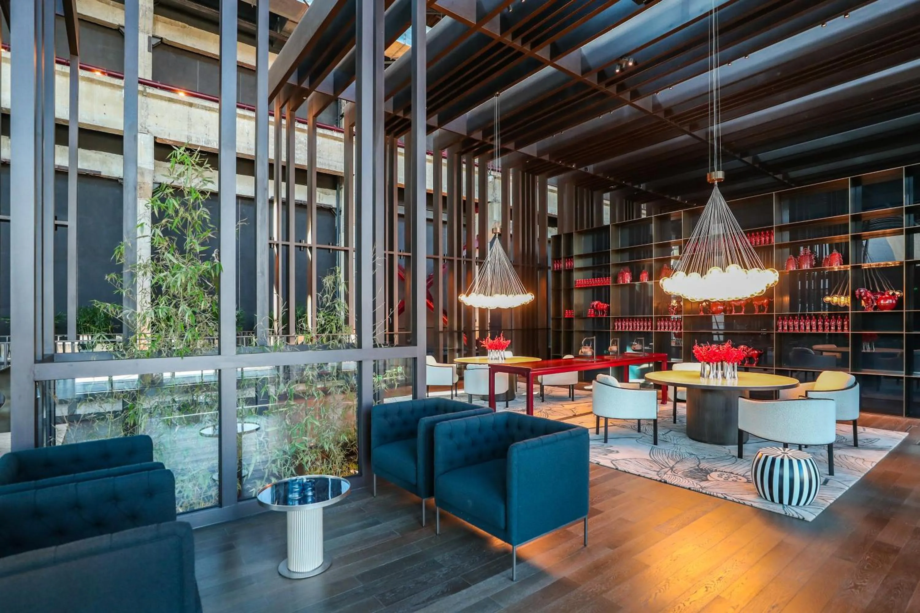 Seating area in Shangri-La Shougang Park, Beijing