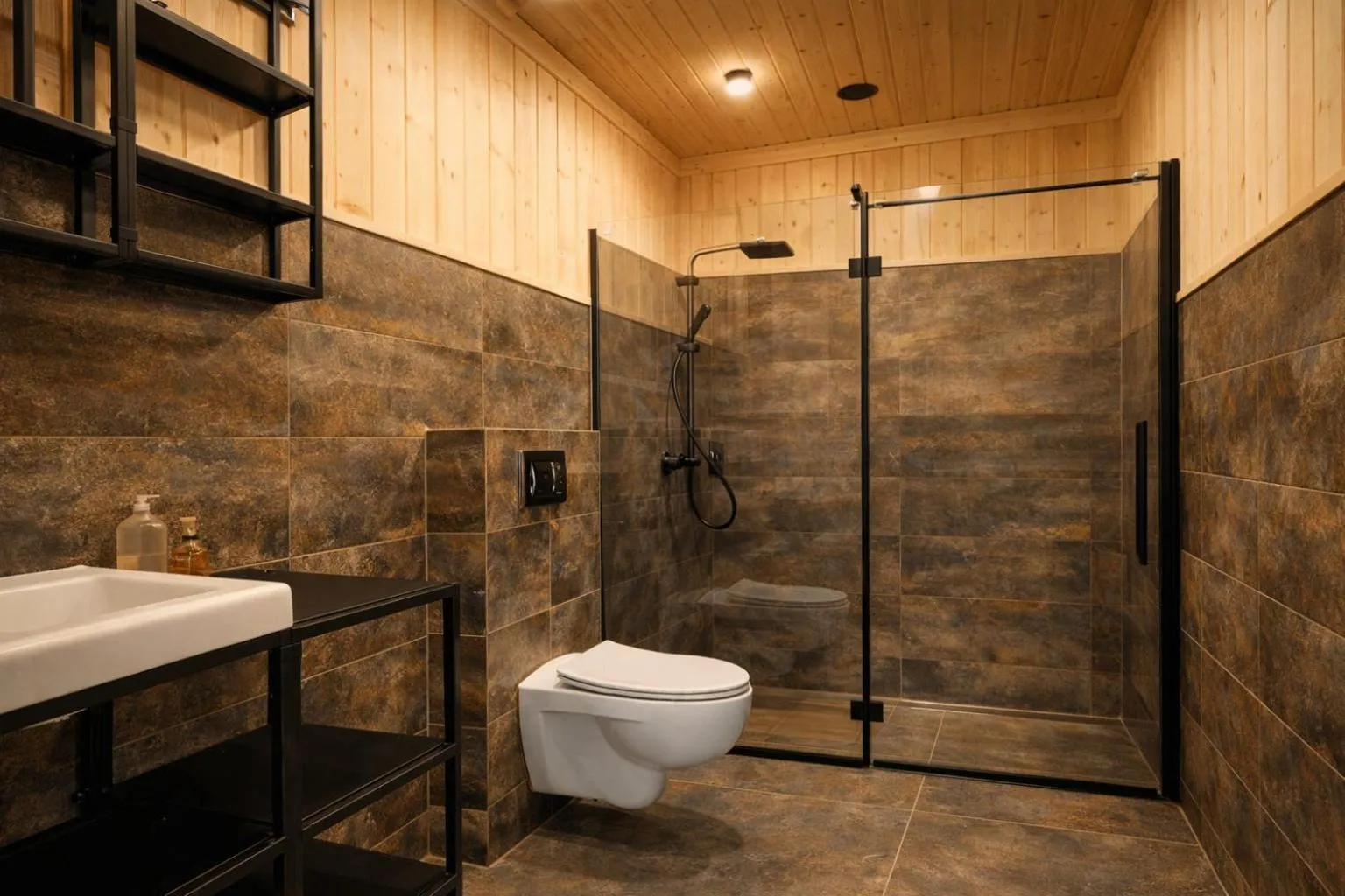Shower in Apartamenty Leśna Przystań nad jeziorem