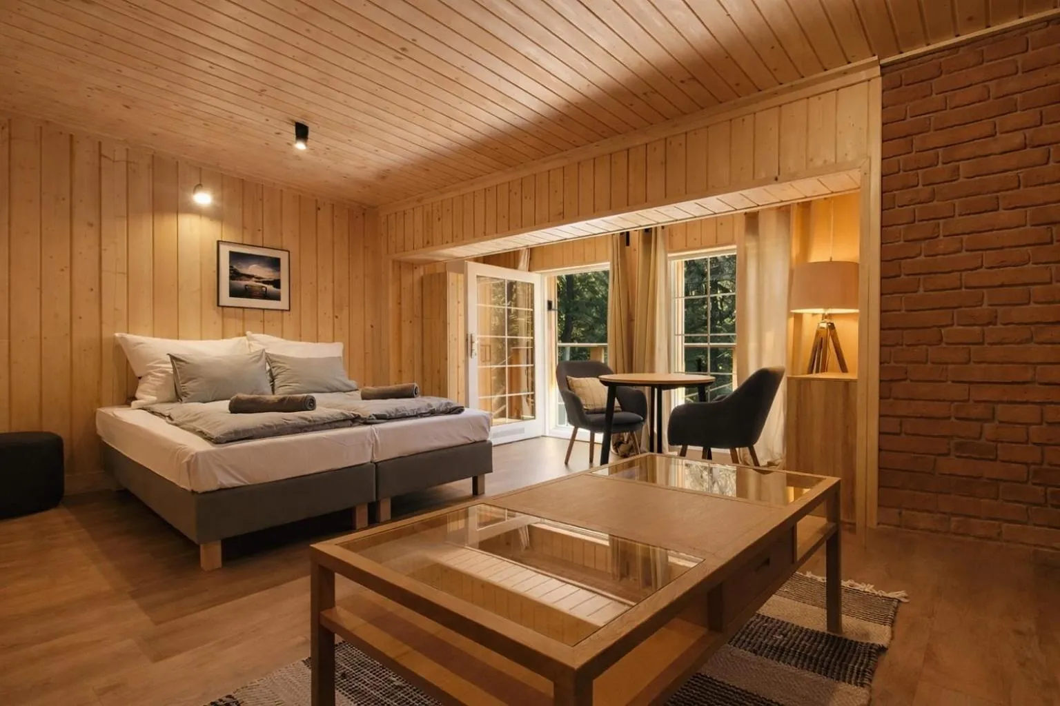 Bed in Apartamenty Leśna Przystań nad jeziorem