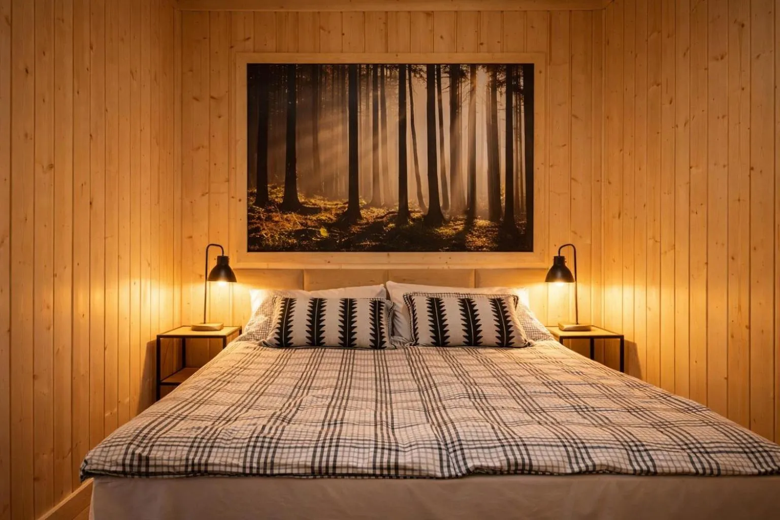 Bed in Apartamenty Leśna Przystań nad jeziorem