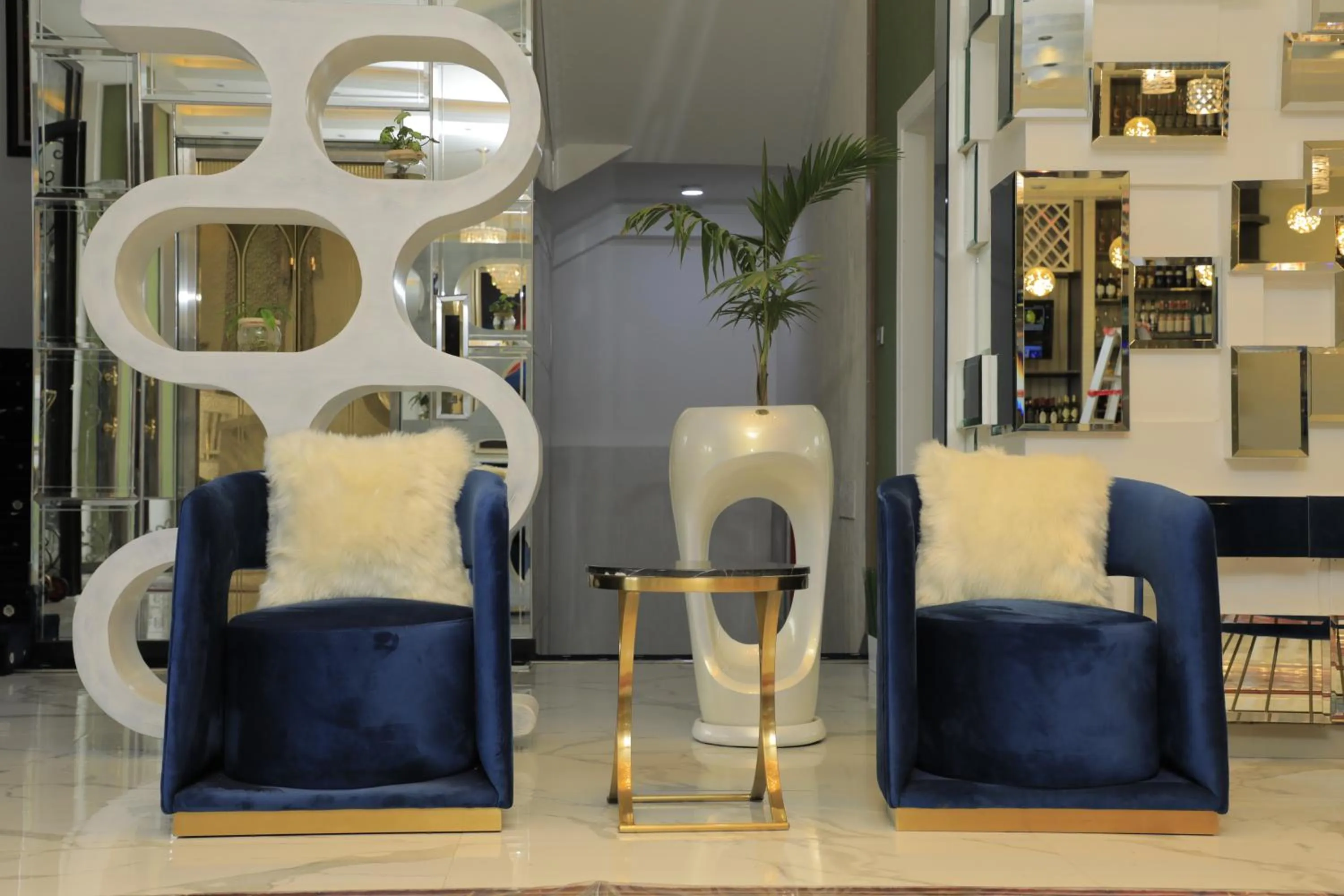 Seating area in Base Ethiopia International Hotel