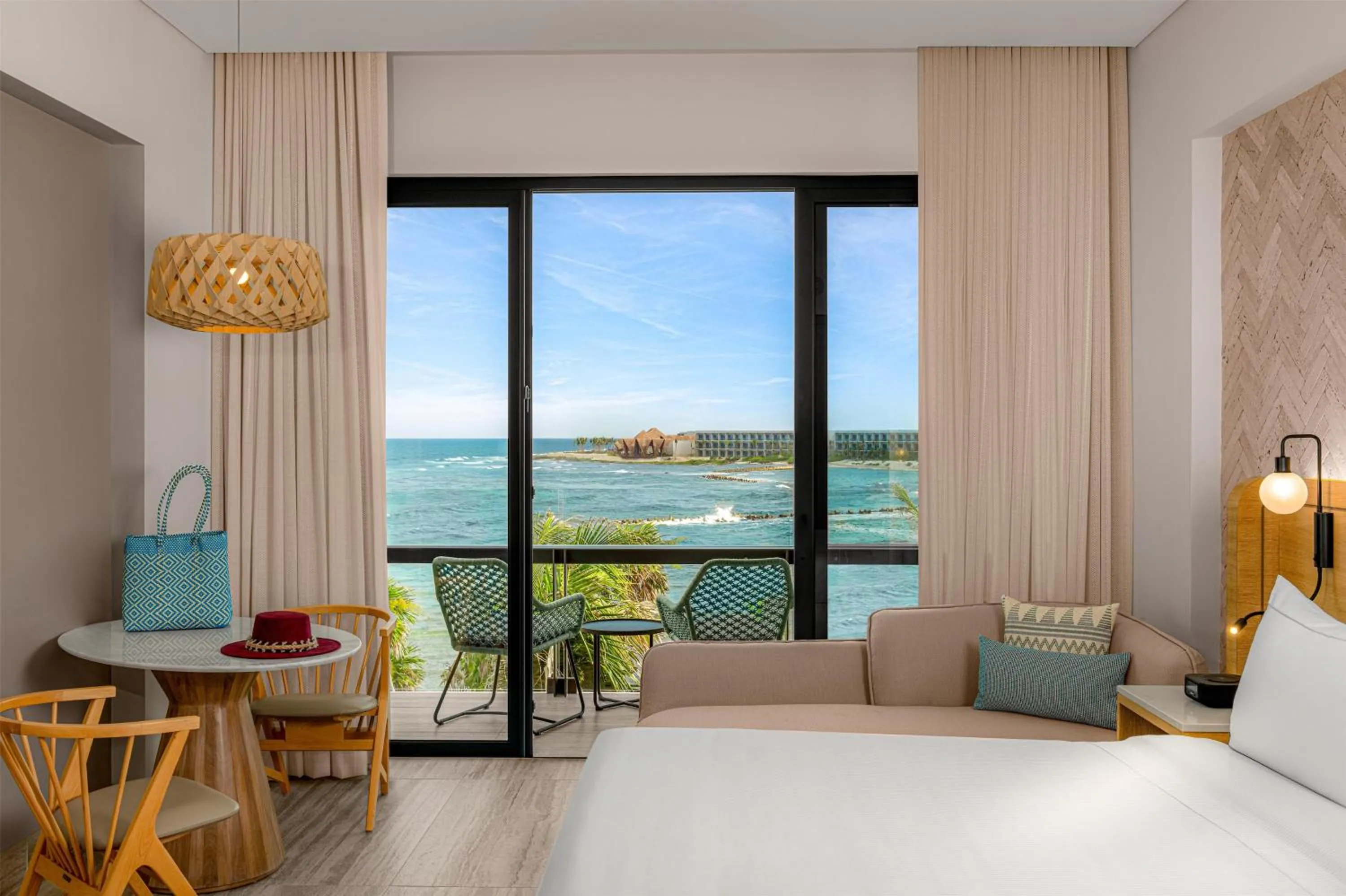 View (from property/room), Bed in Hilton Tulum Riviera Maya All-Inclusive Resort