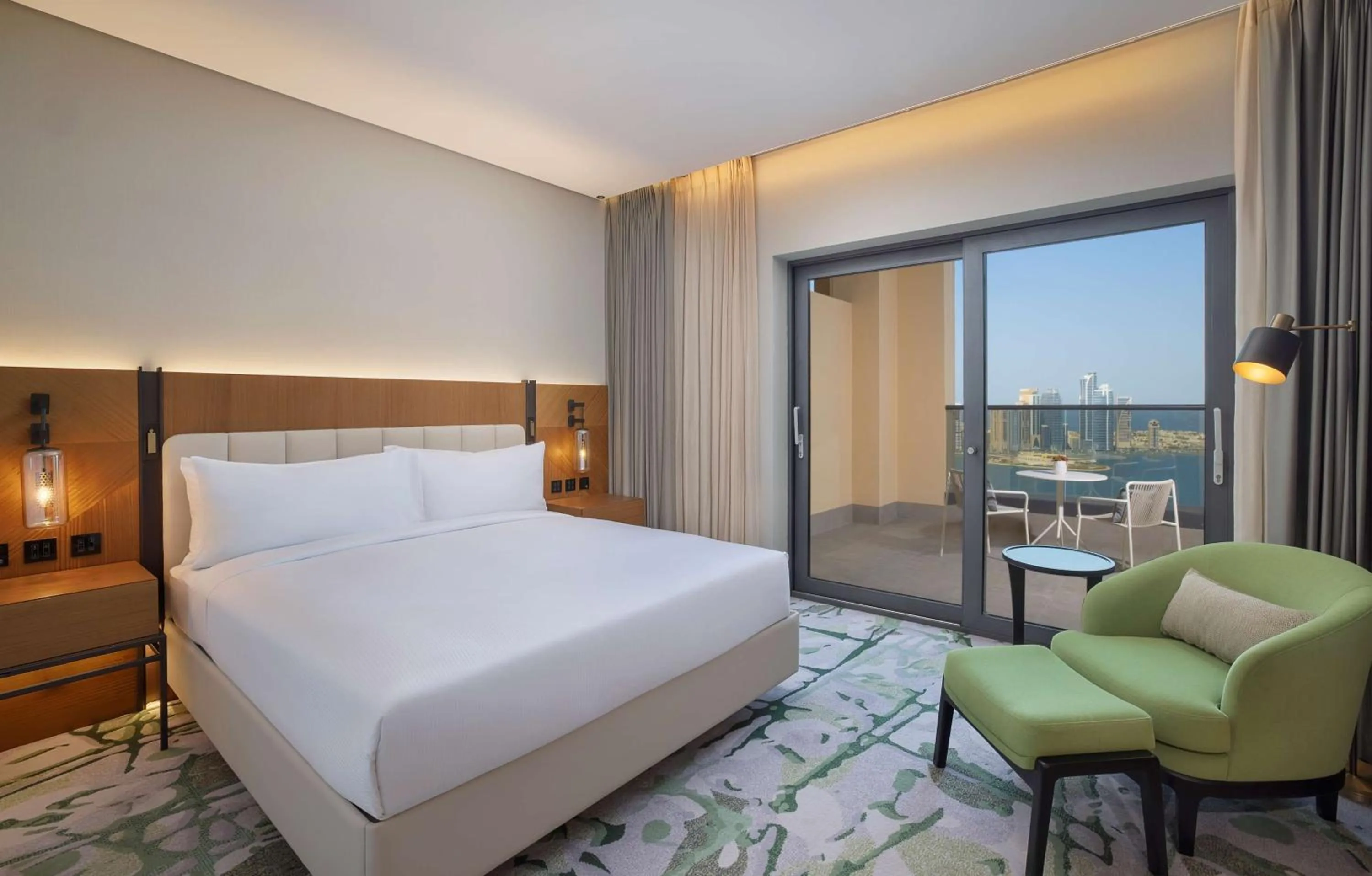 Living room, Bed in DoubleTree by Hilton Sharjah Waterfront Hotel And Residences