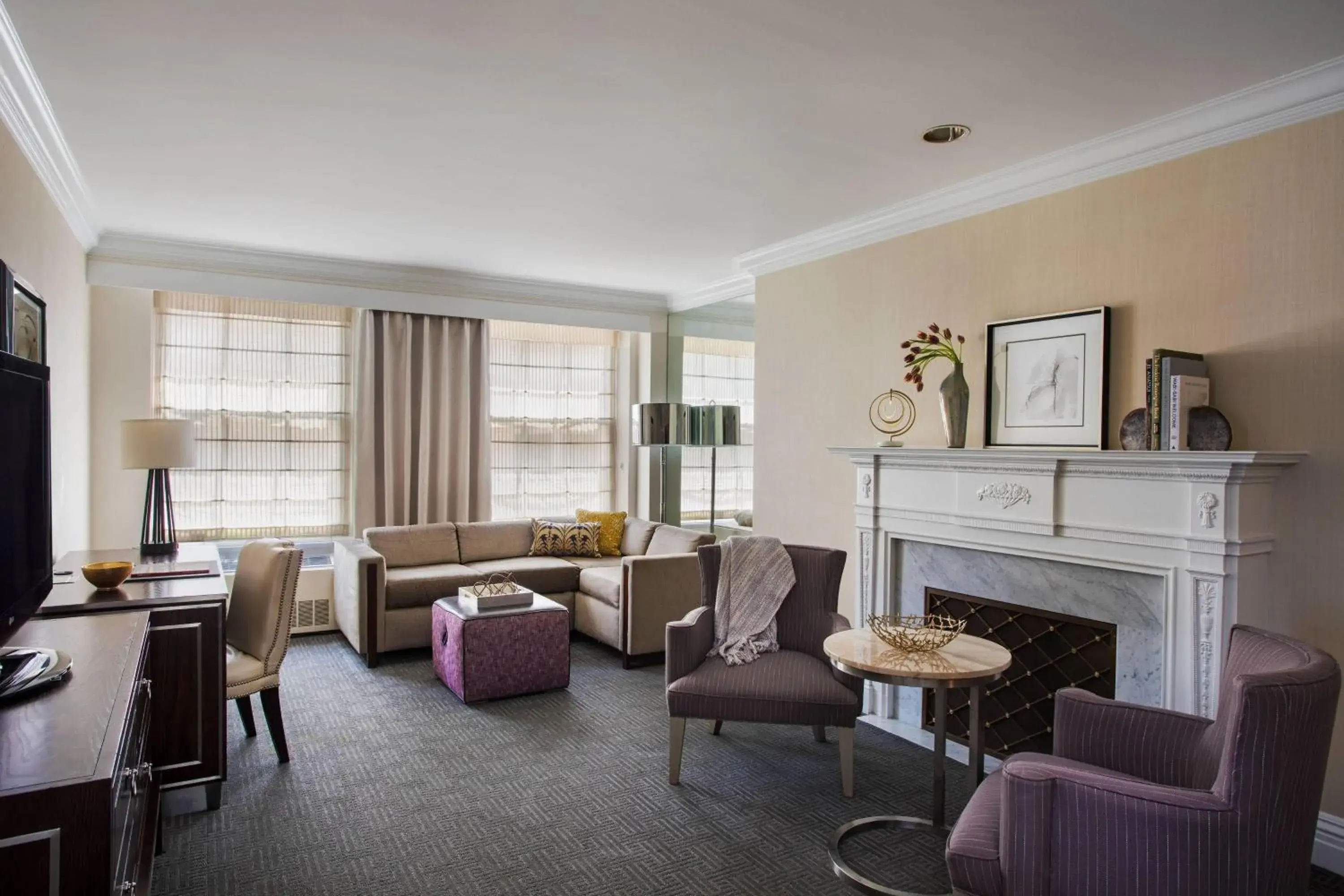 Deluxe One Bedroom Suite, 1 Bedroom Suite, 1 King (Mobility Accessible w/ Roll-in Shower) in The Mayflower Hotel, Autograph Collection Deluxe One Bedroom Suite, 1 Bedroom Suite, 1 King (Mobility Accessible w/ Roll-in Shower) in The Mayflower Hotel, Autograph Collection