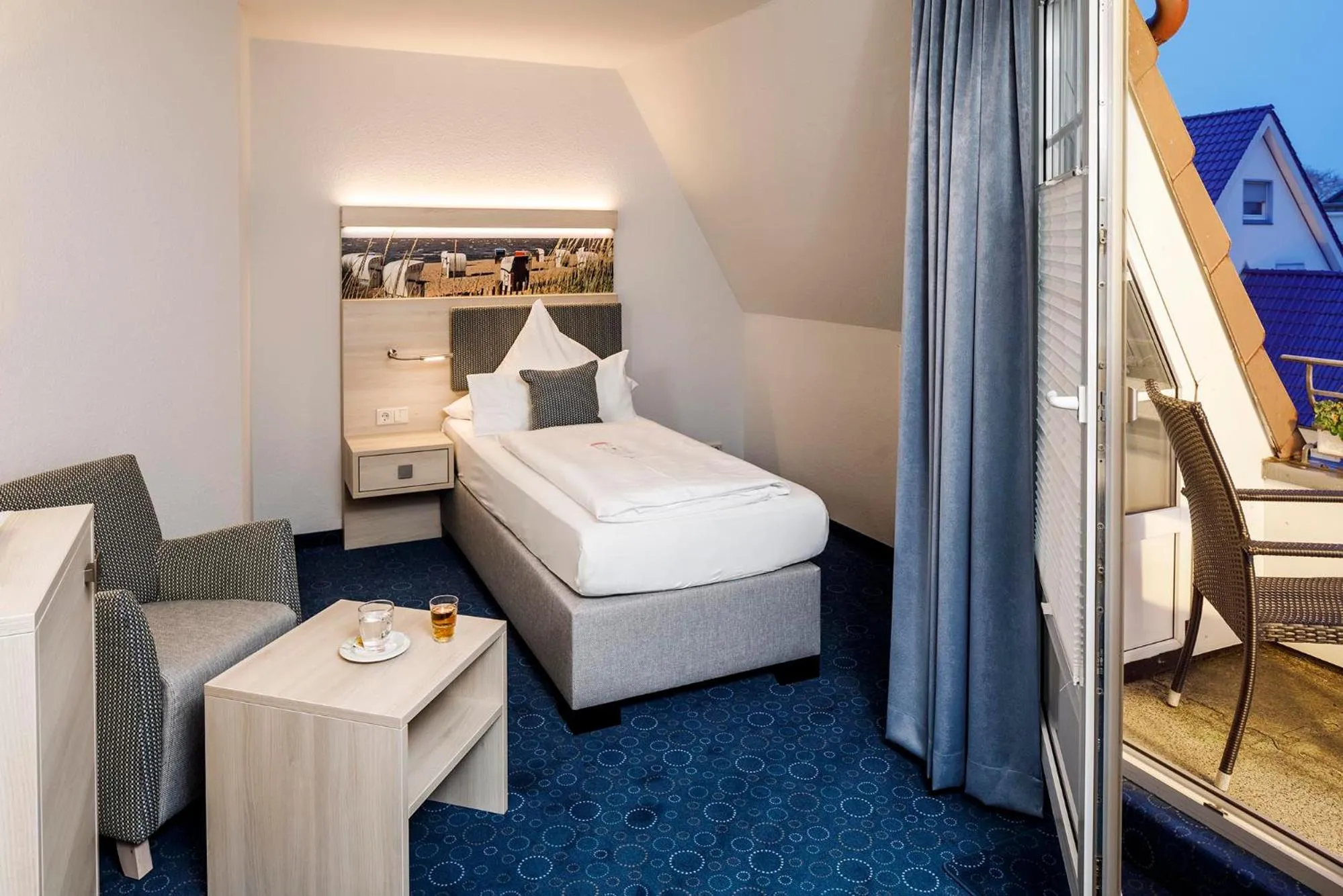 Photo of the whole room, Bed in Hotel Seeschwalbe