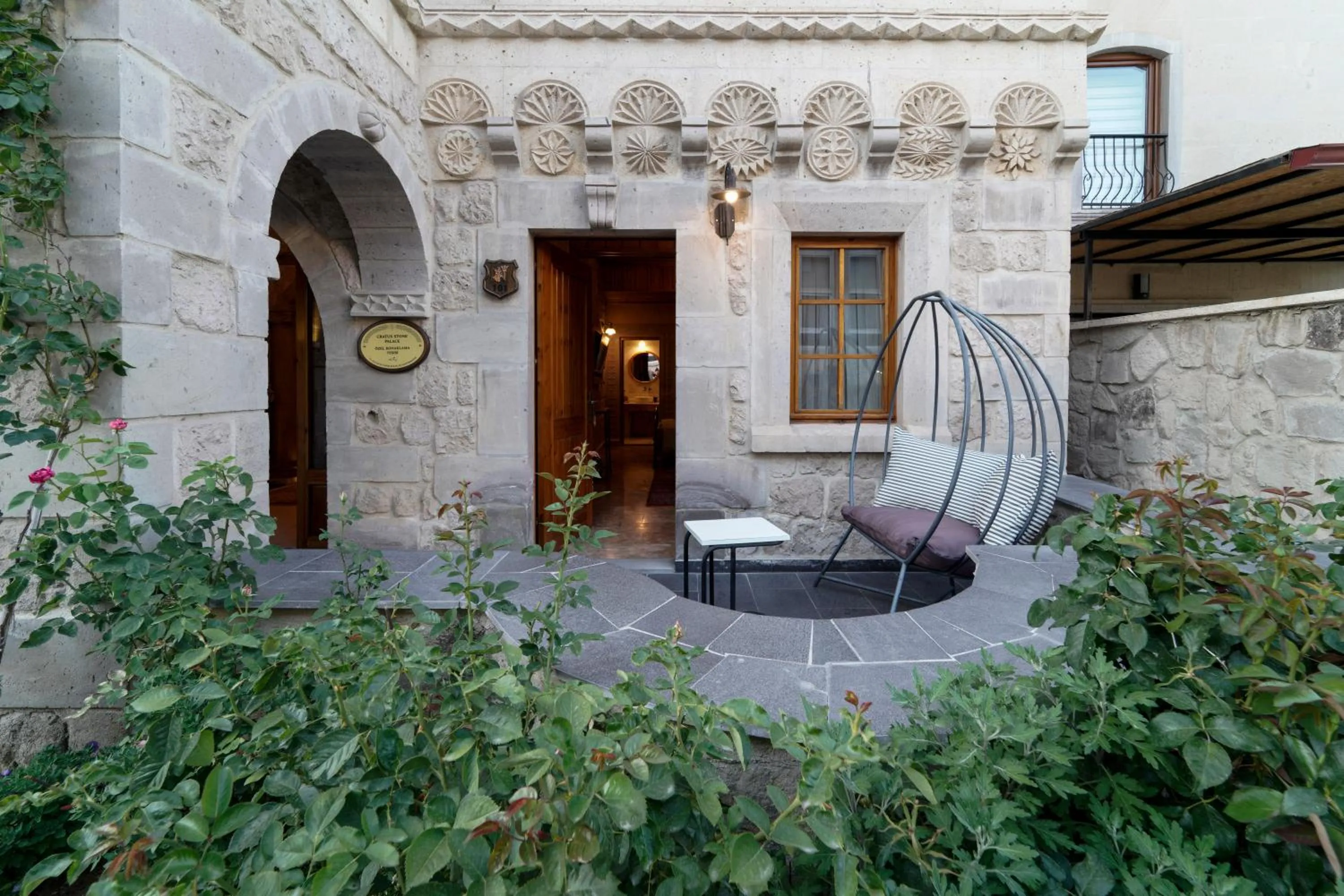 Garden view in Cratus Stone Palace