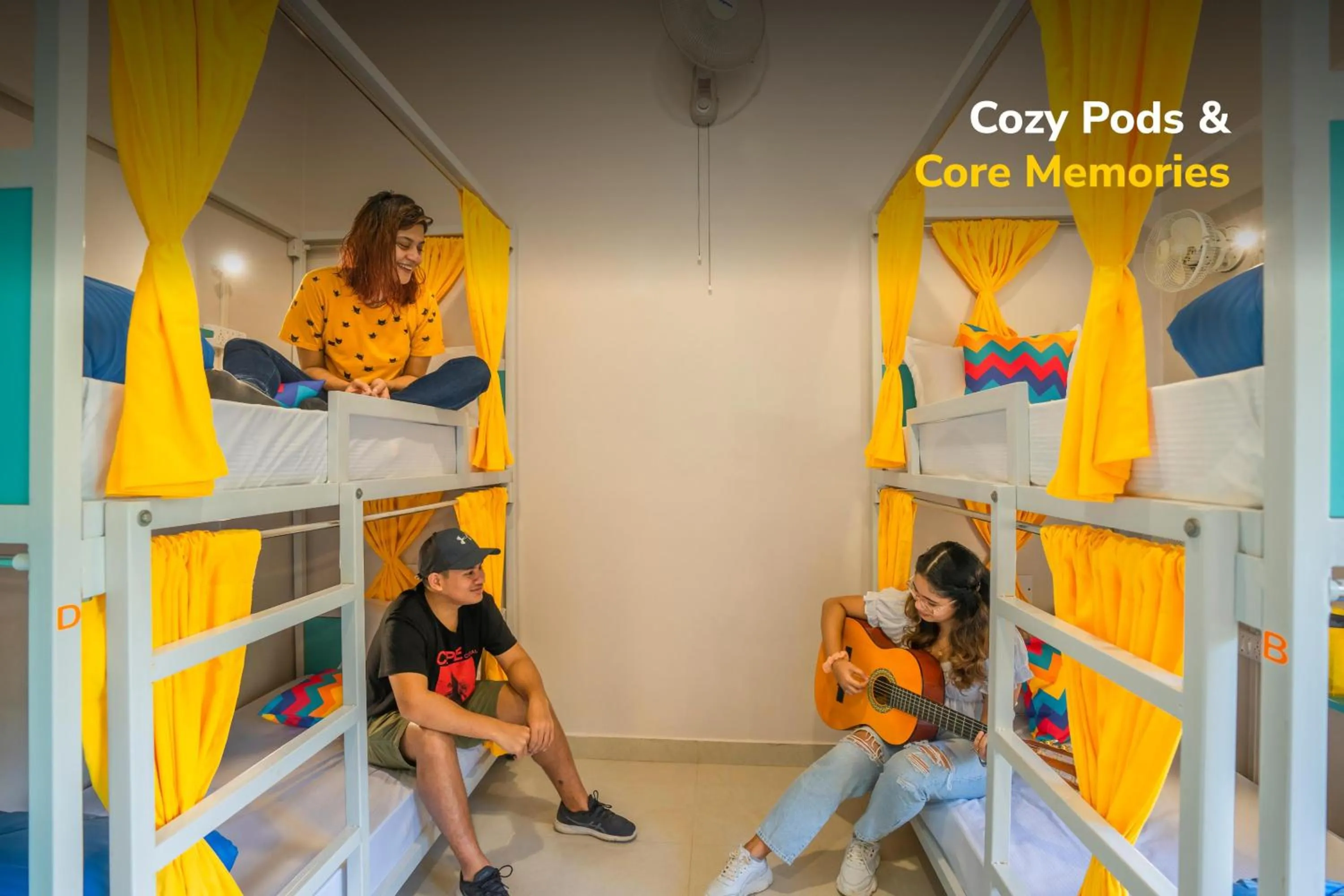 Bed in goSTOPS Rishikesh, Lakshman Jhula