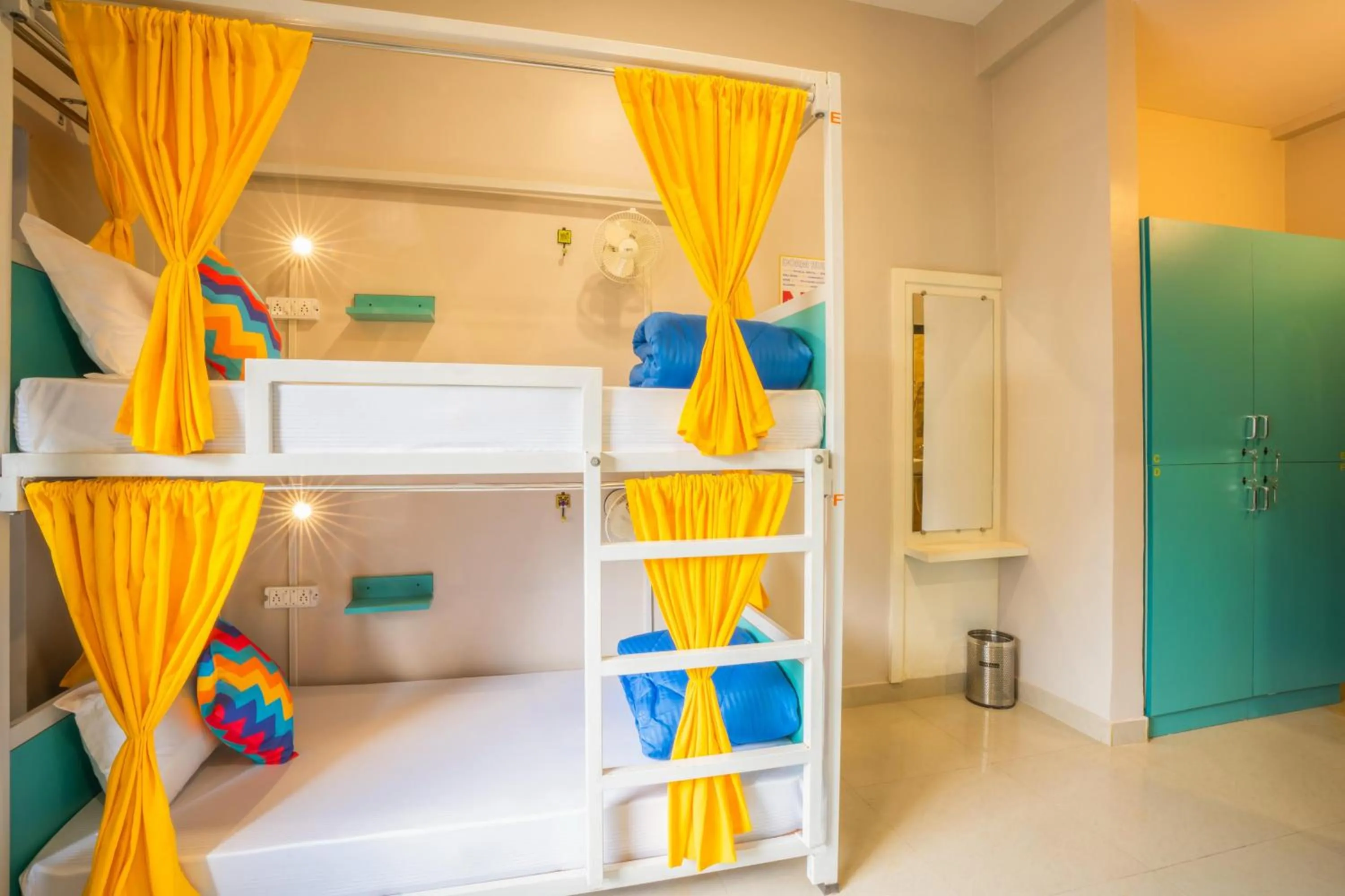 Bed in goSTOPS Rishikesh, Lakshman Jhula