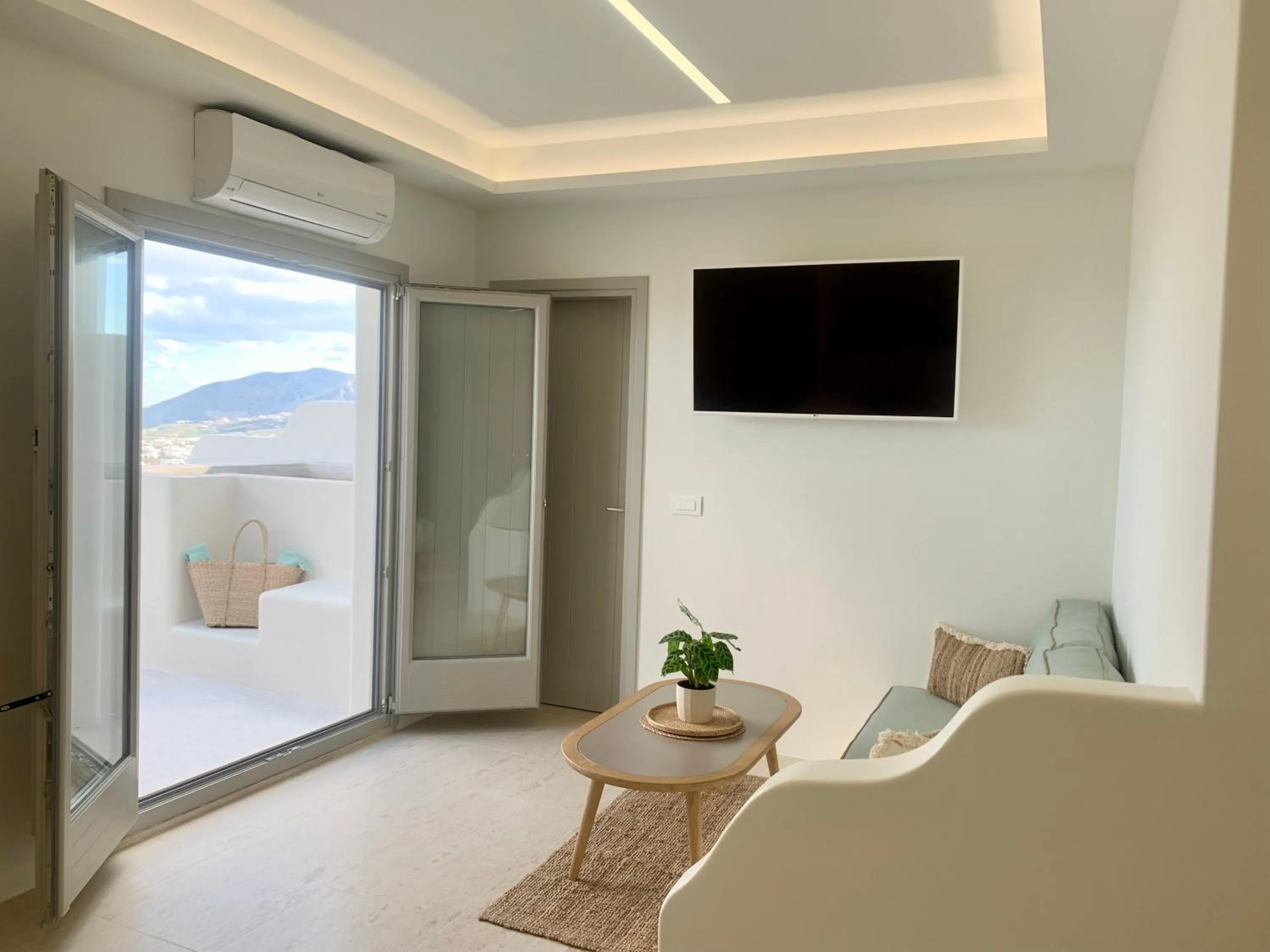 Living room in Mod Santorini Vegan Accommodation