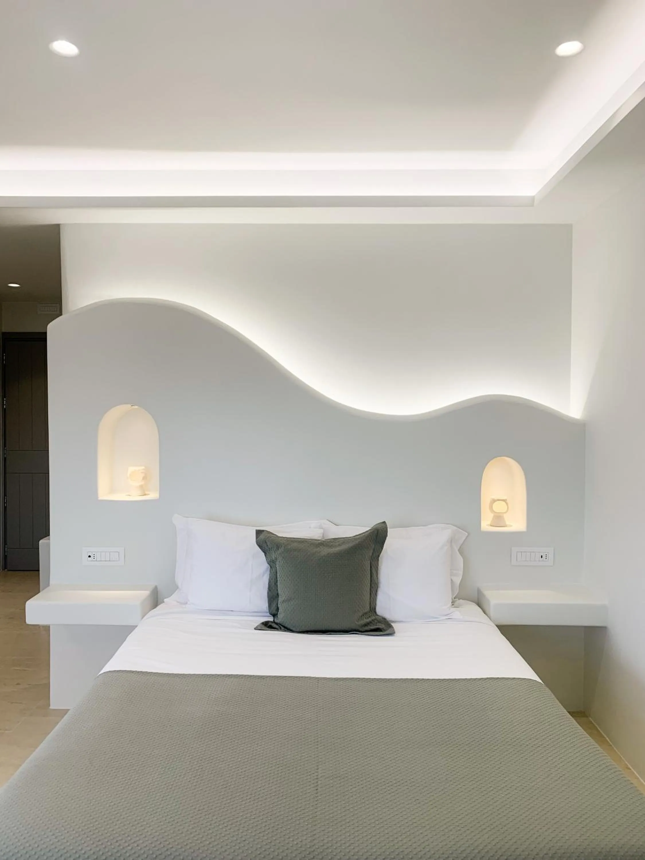 Bedroom in Mod Santorini Vegan Accommodation