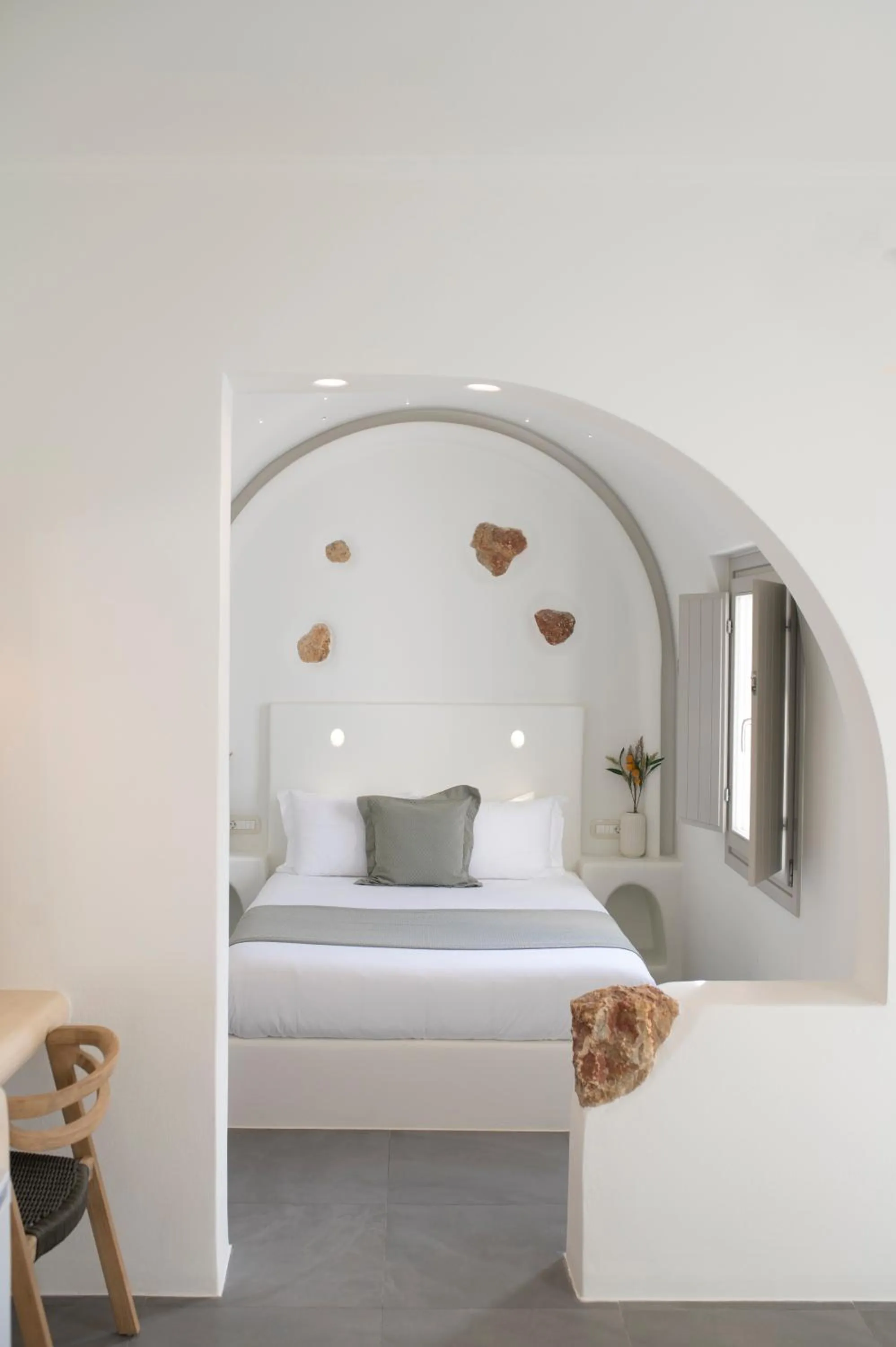 Bedroom in Mod Santorini Vegan Accommodation