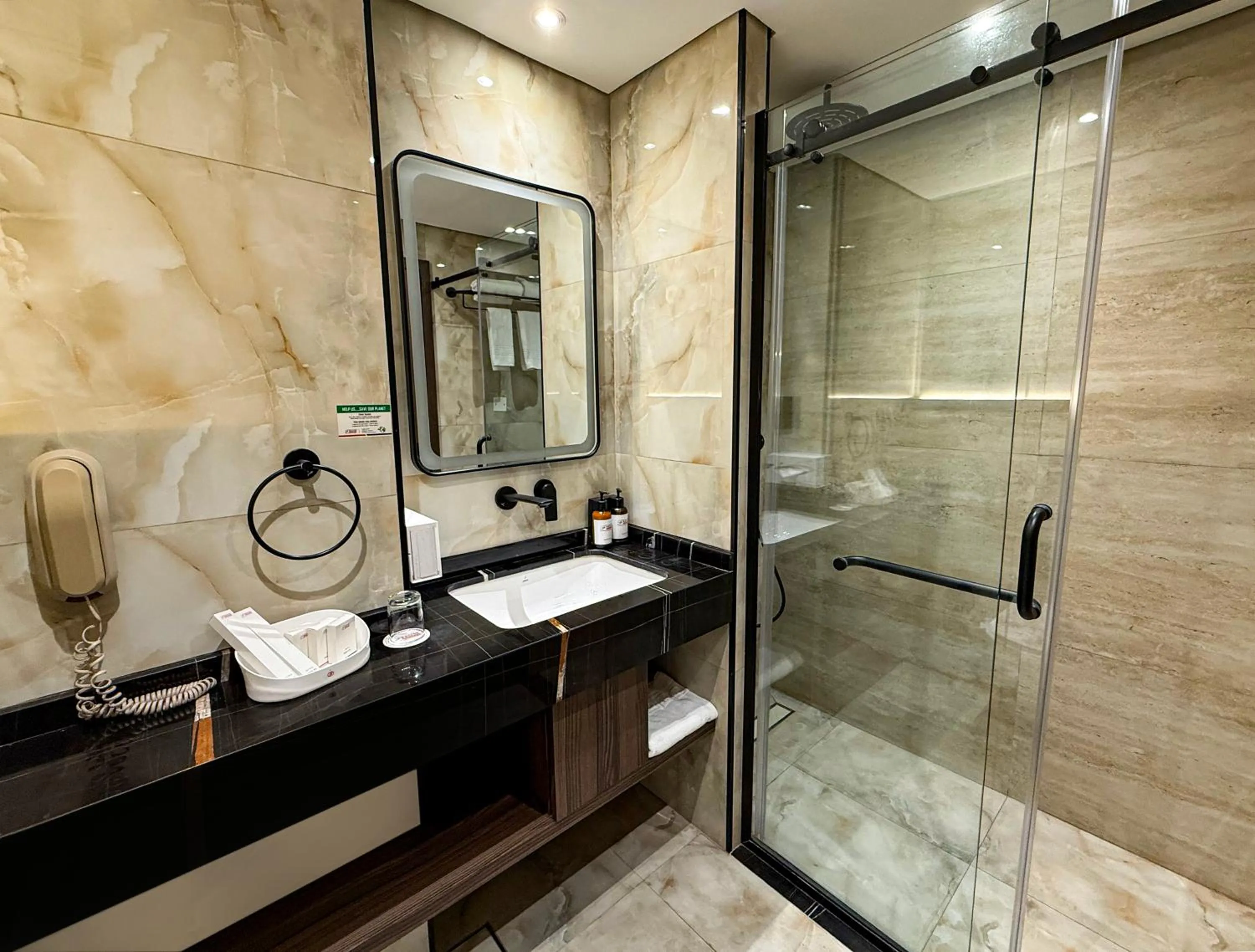 Bathroom in Dubai Grand Hotel by Fortune, Dubai Airport