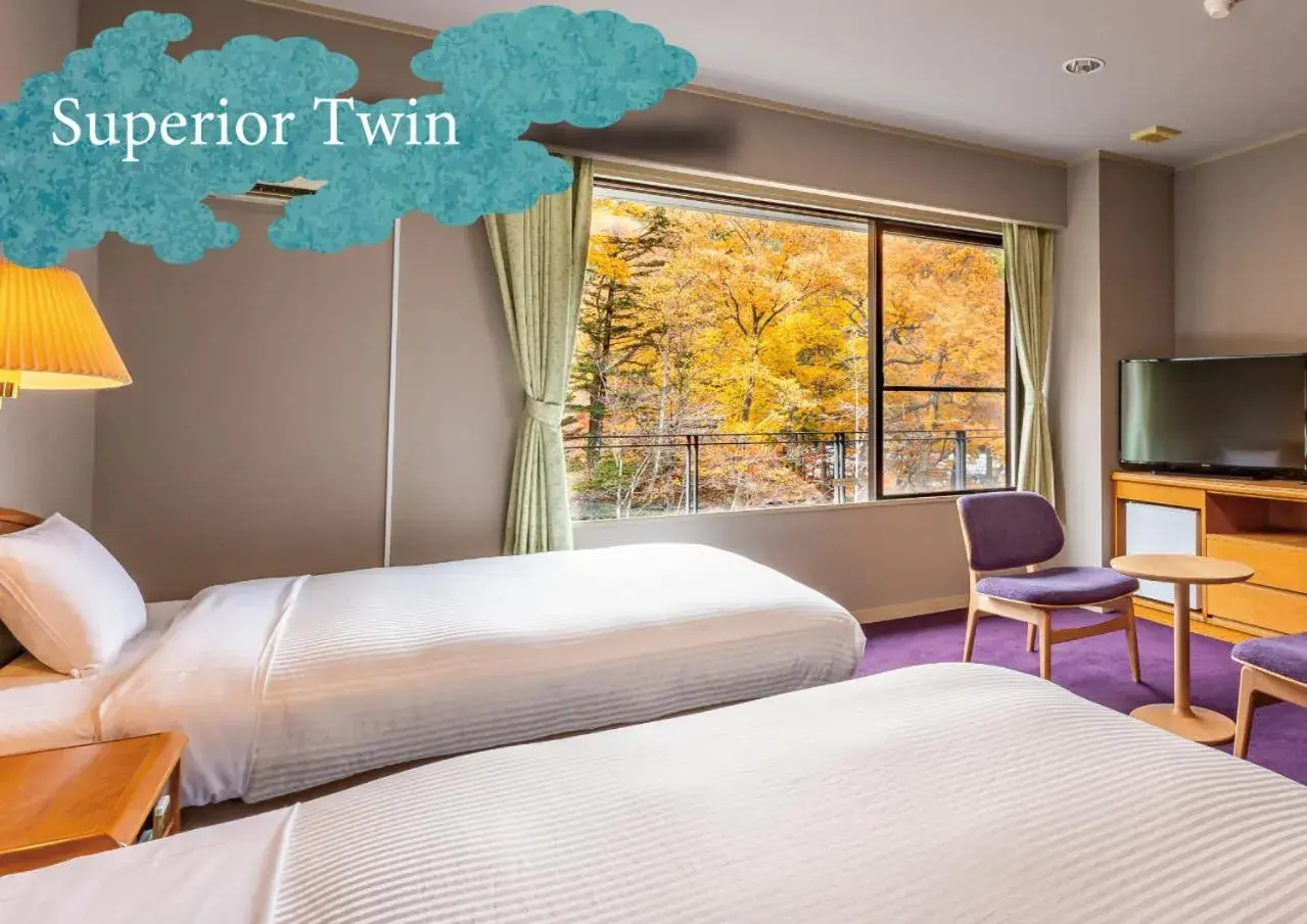 Superior Twin Room in KAMENOI HOTEL Nikko Yunishigawa Superior Twin Room in KAMENOI HOTEL Nikko Yunishigawa
