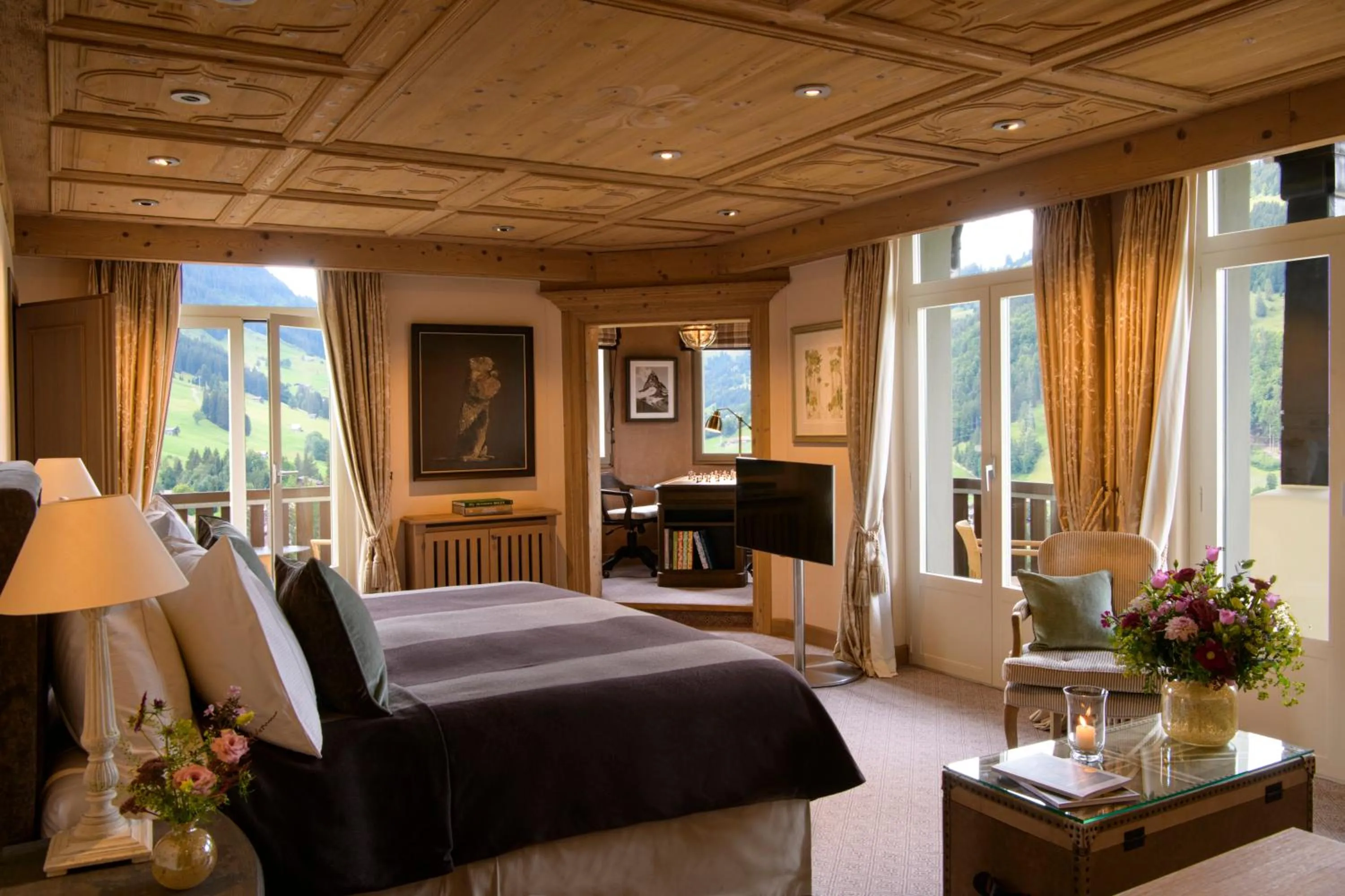 Bedroom, Bed in Gstaad Palace
