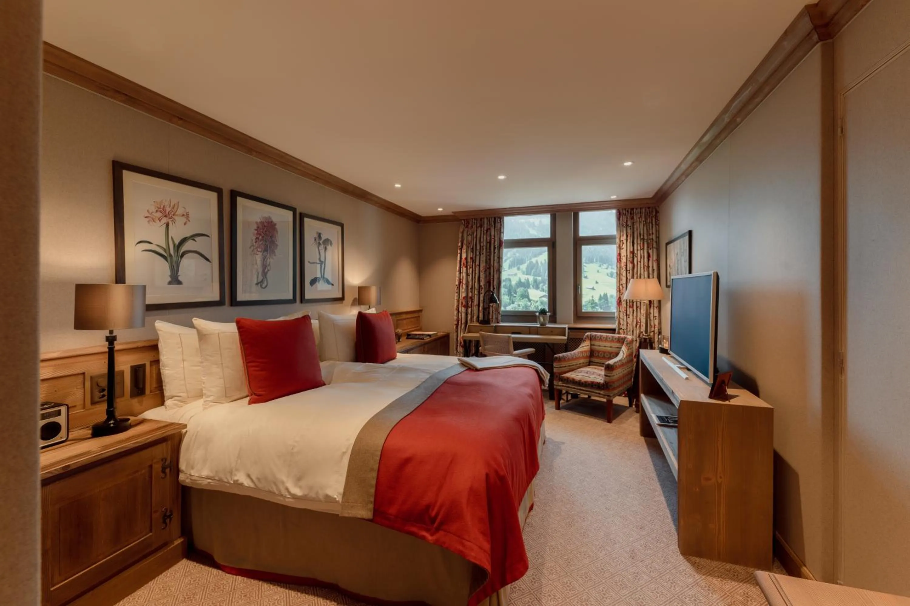 Bedroom, Bed in Gstaad Palace