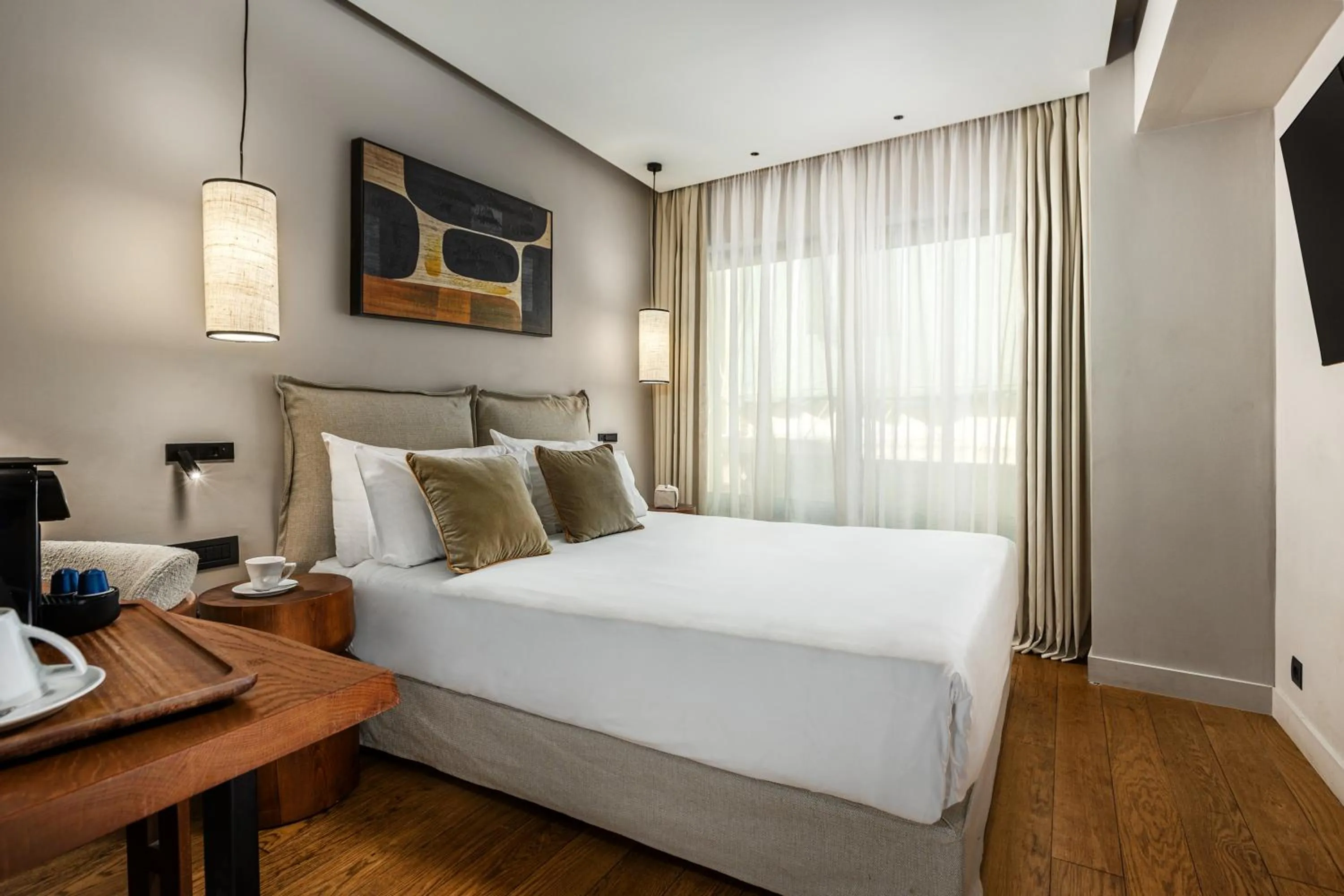 Bed in The Residence Aiolou Hotel & Spa