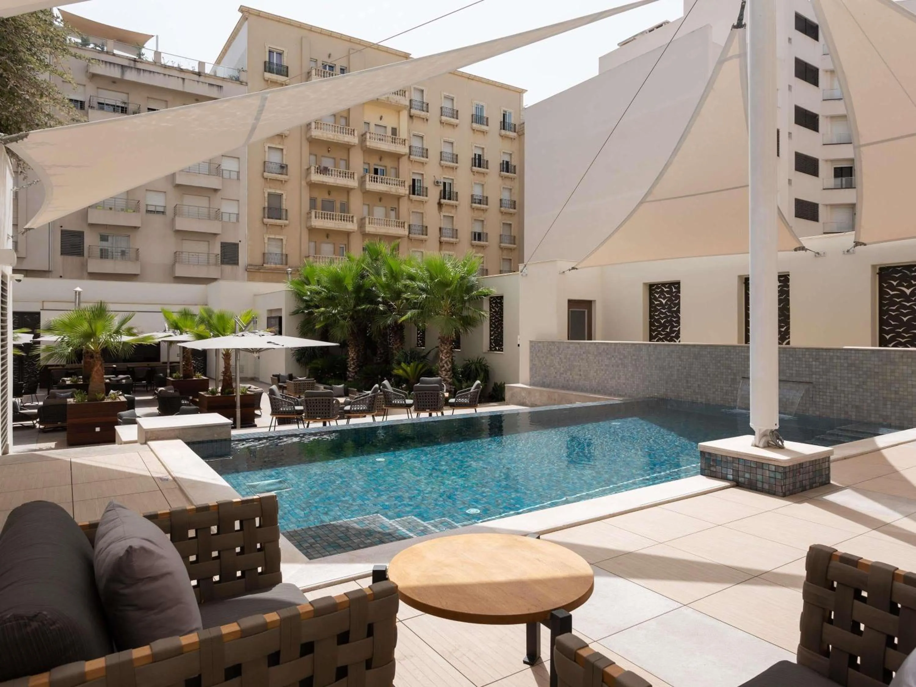 Pool view in Novotel Tunis Lac