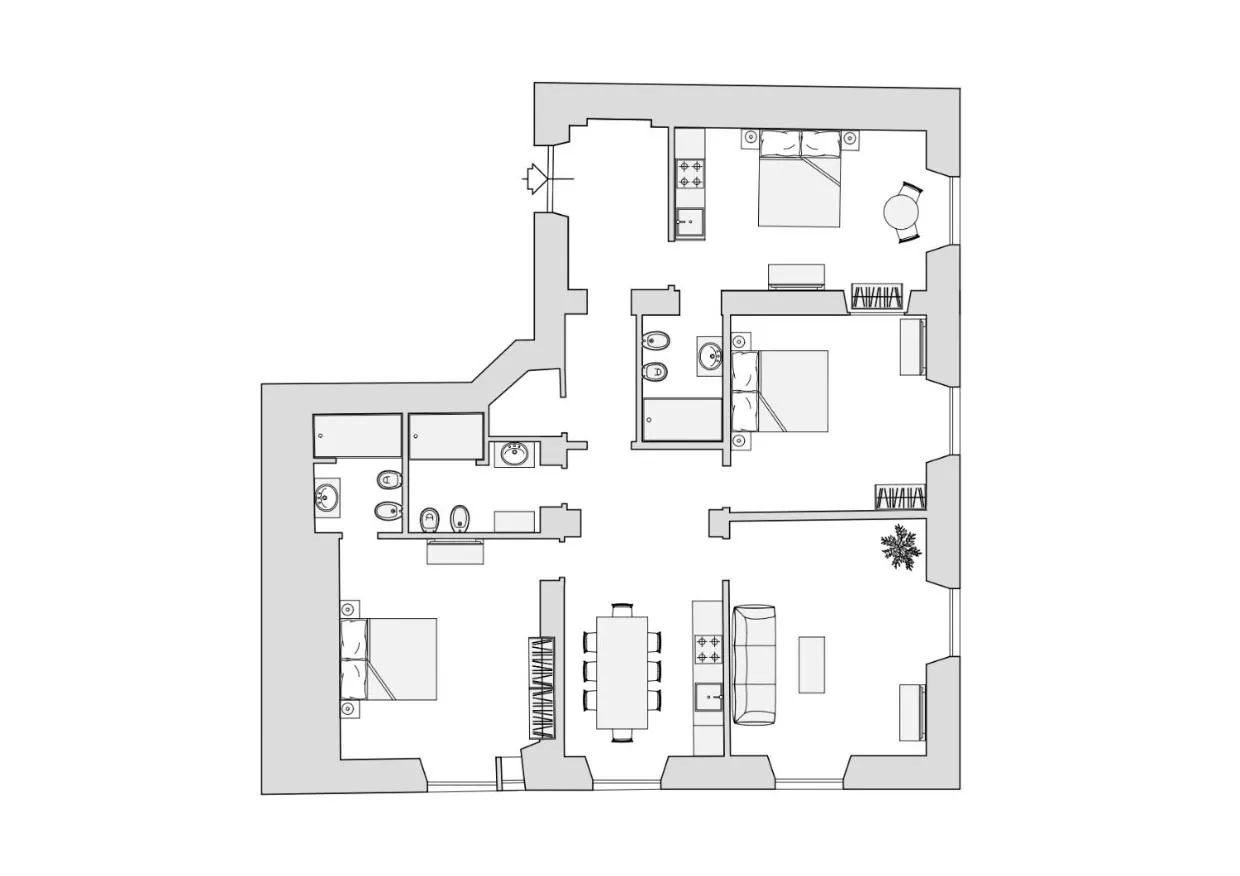 Floor plan in Florence Luxury Apartment al Duomo by Mmega