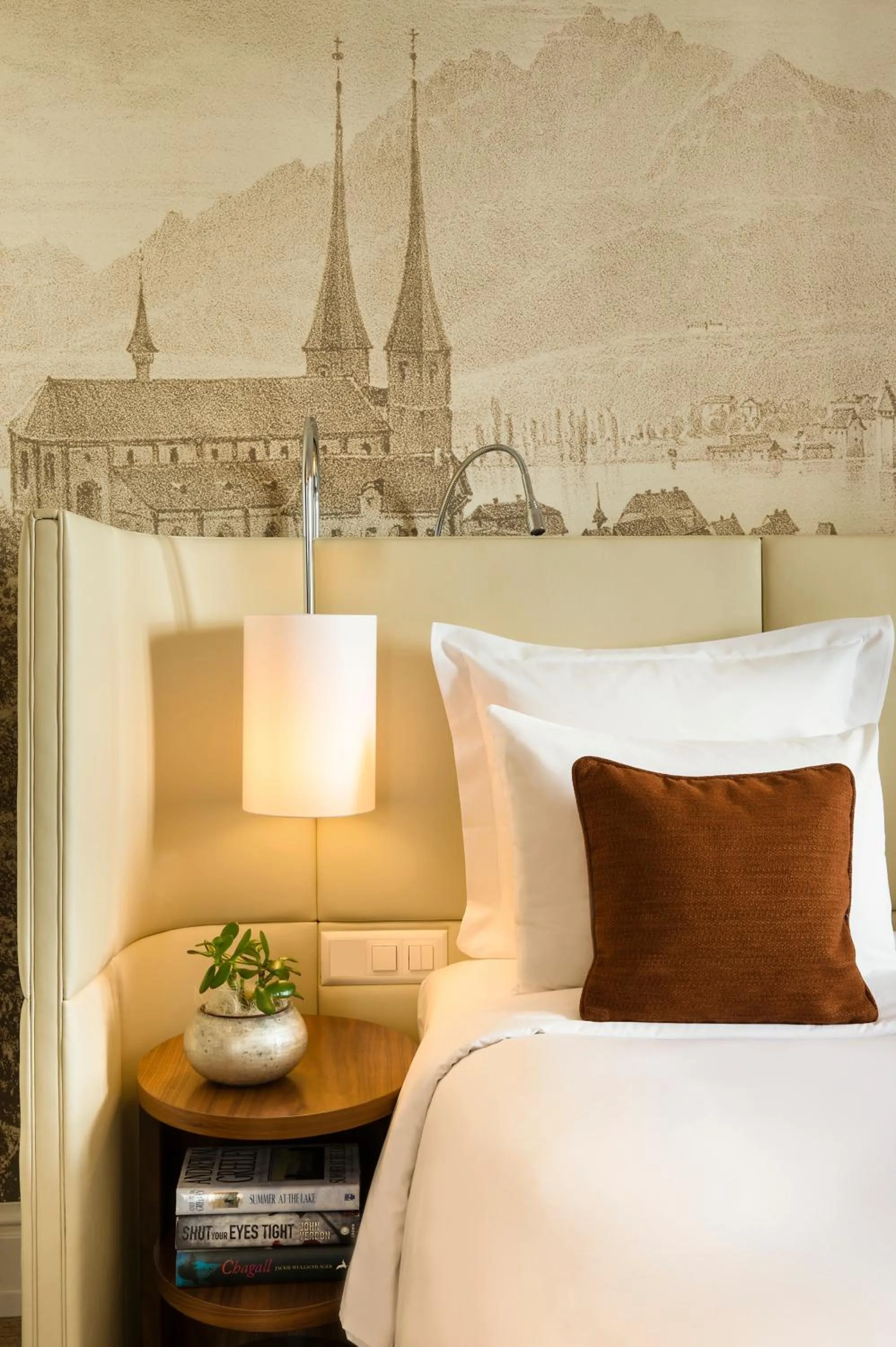 Bed in Renaissance Lucerne Hotel