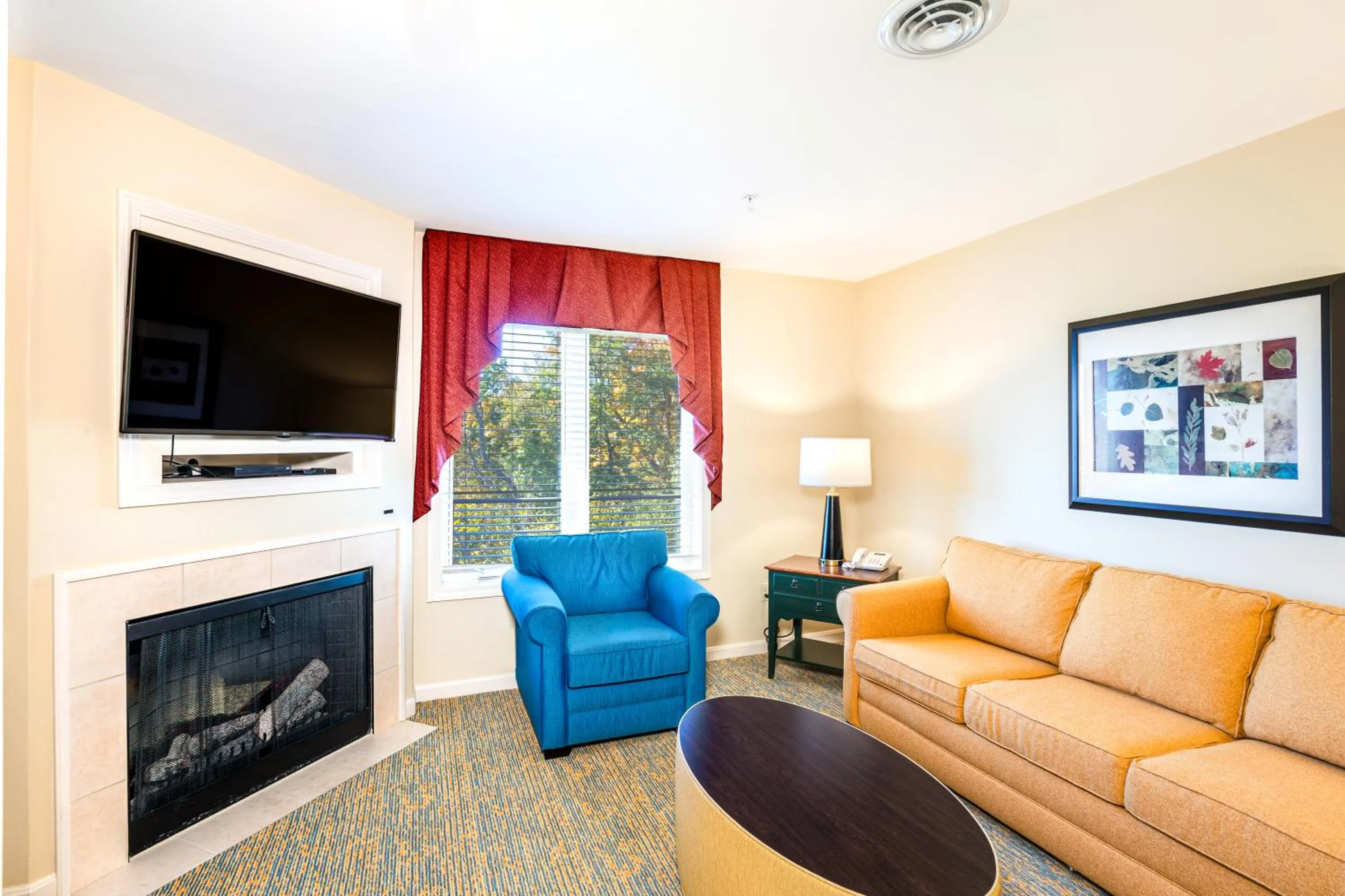 Living room in Vacation Village in the Berkshires