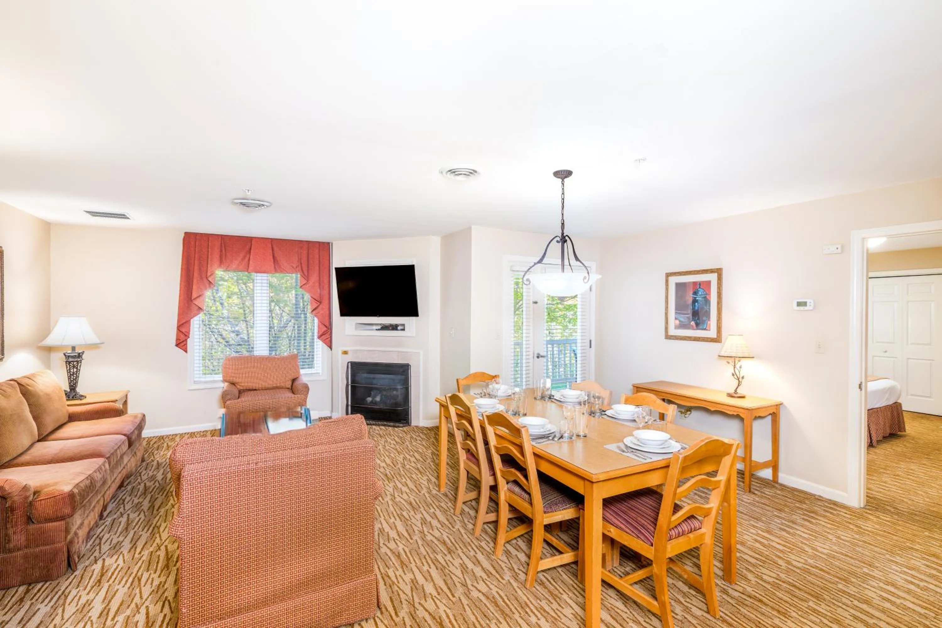 Dining area in Vacation Village in the Berkshires