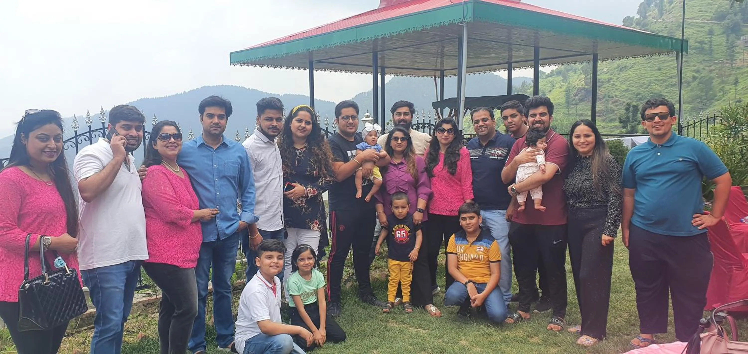 group of guests in Dawn N Dusk Glamping tents with quintessential valley view