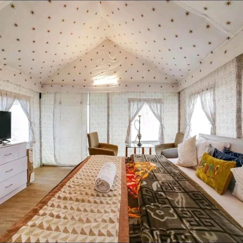 TV and multimedia in Dawn N Dusk Glamping tents with quintessential valley view
