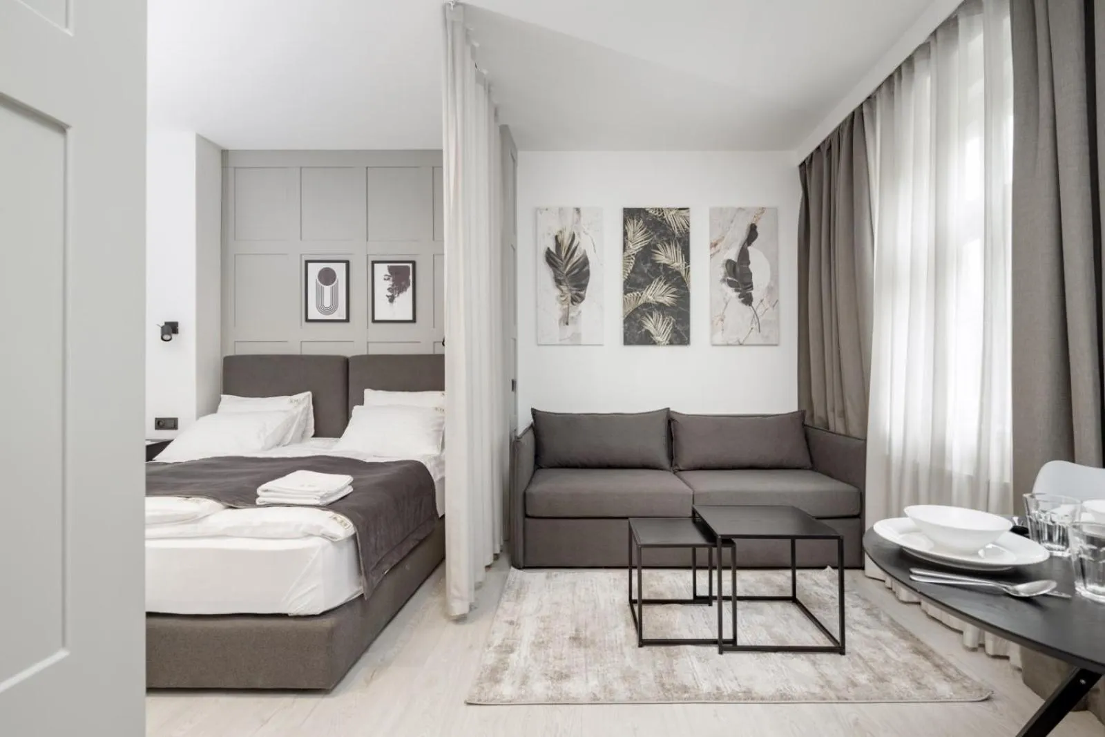 Seating area, Bed in Apartamenty L11, Limanowskiego