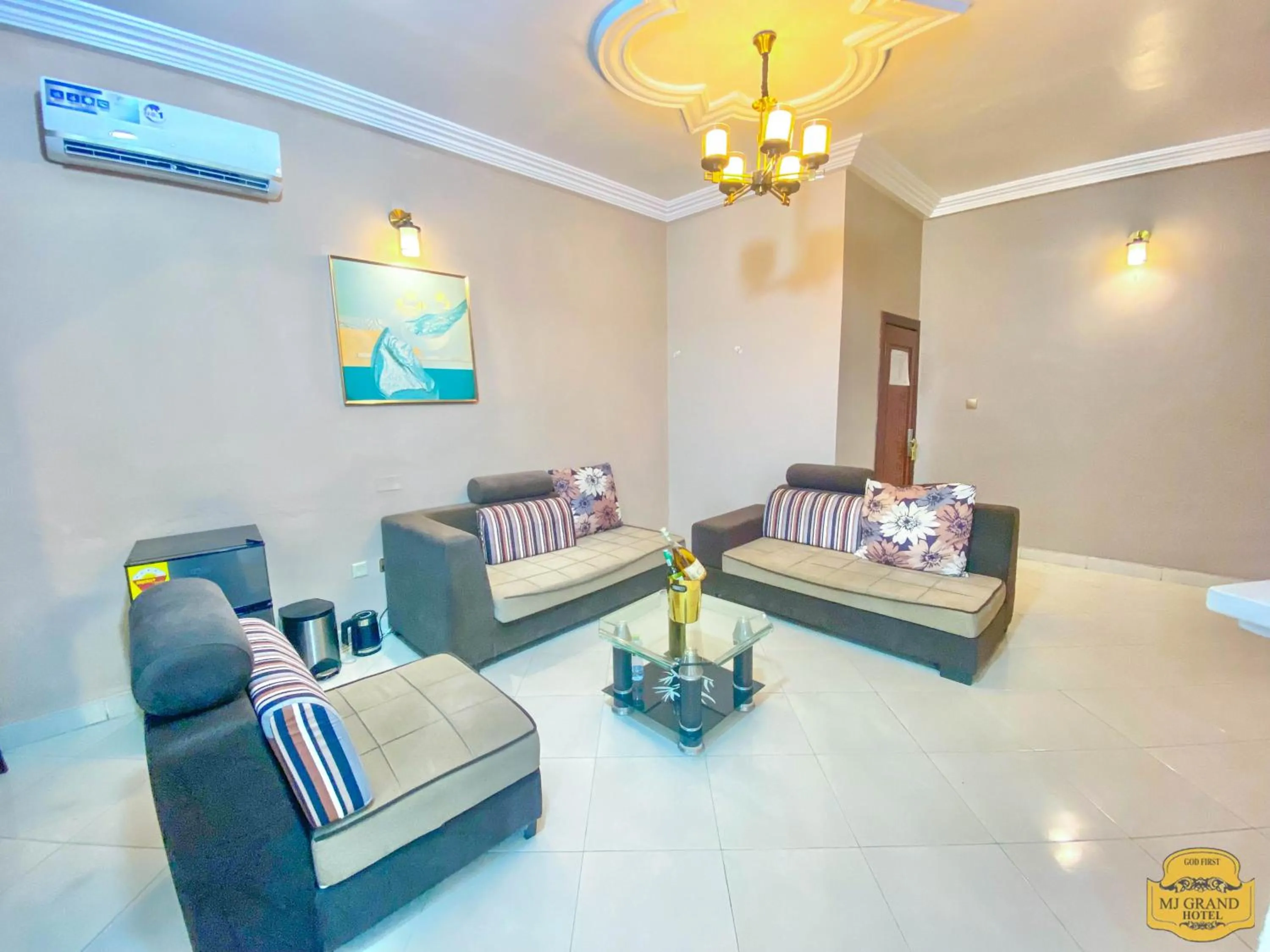 Seating area in MJ Grand Hotel